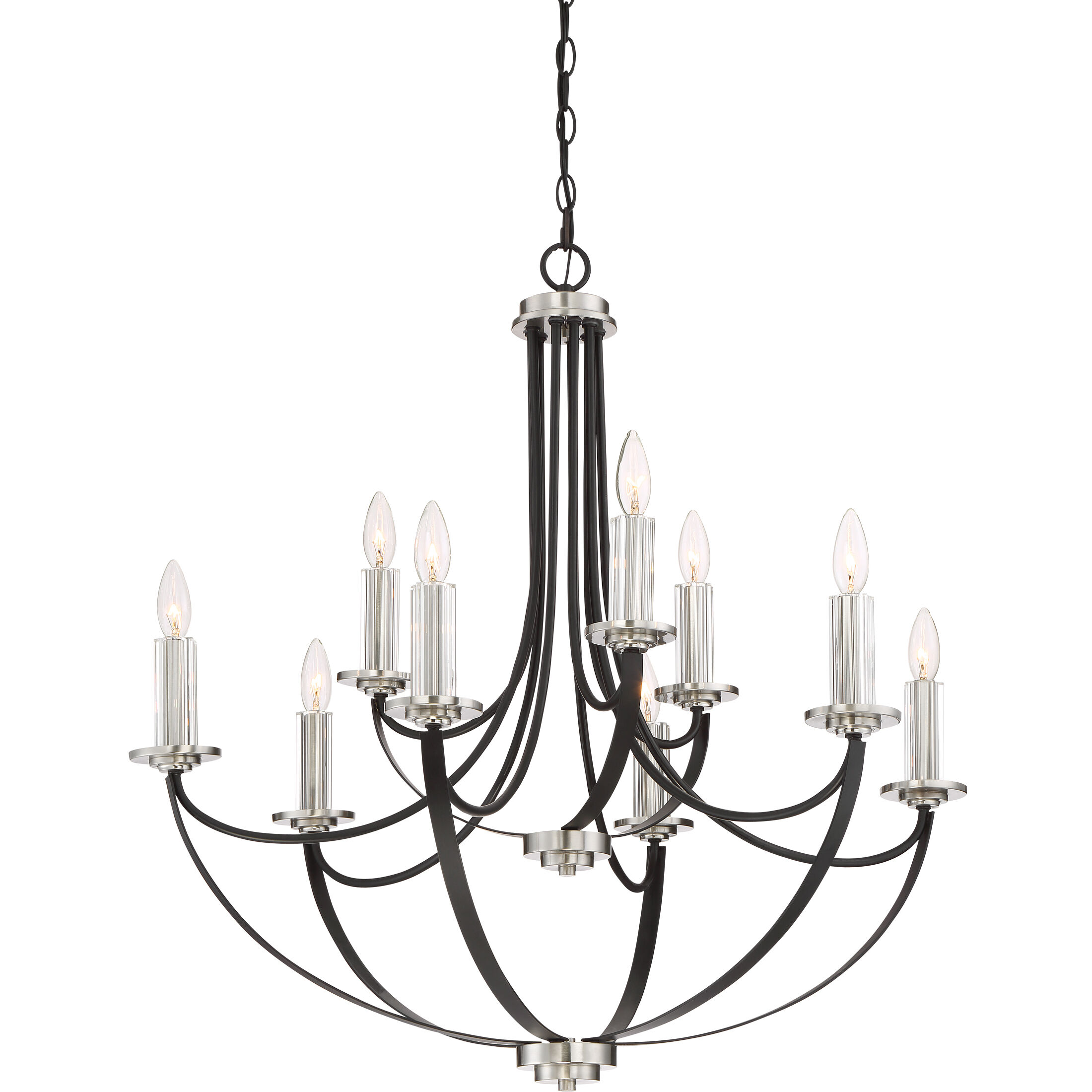Alana 9 Light 32 inch Mystic Black Chandelier Ceiling Light, Two Tier