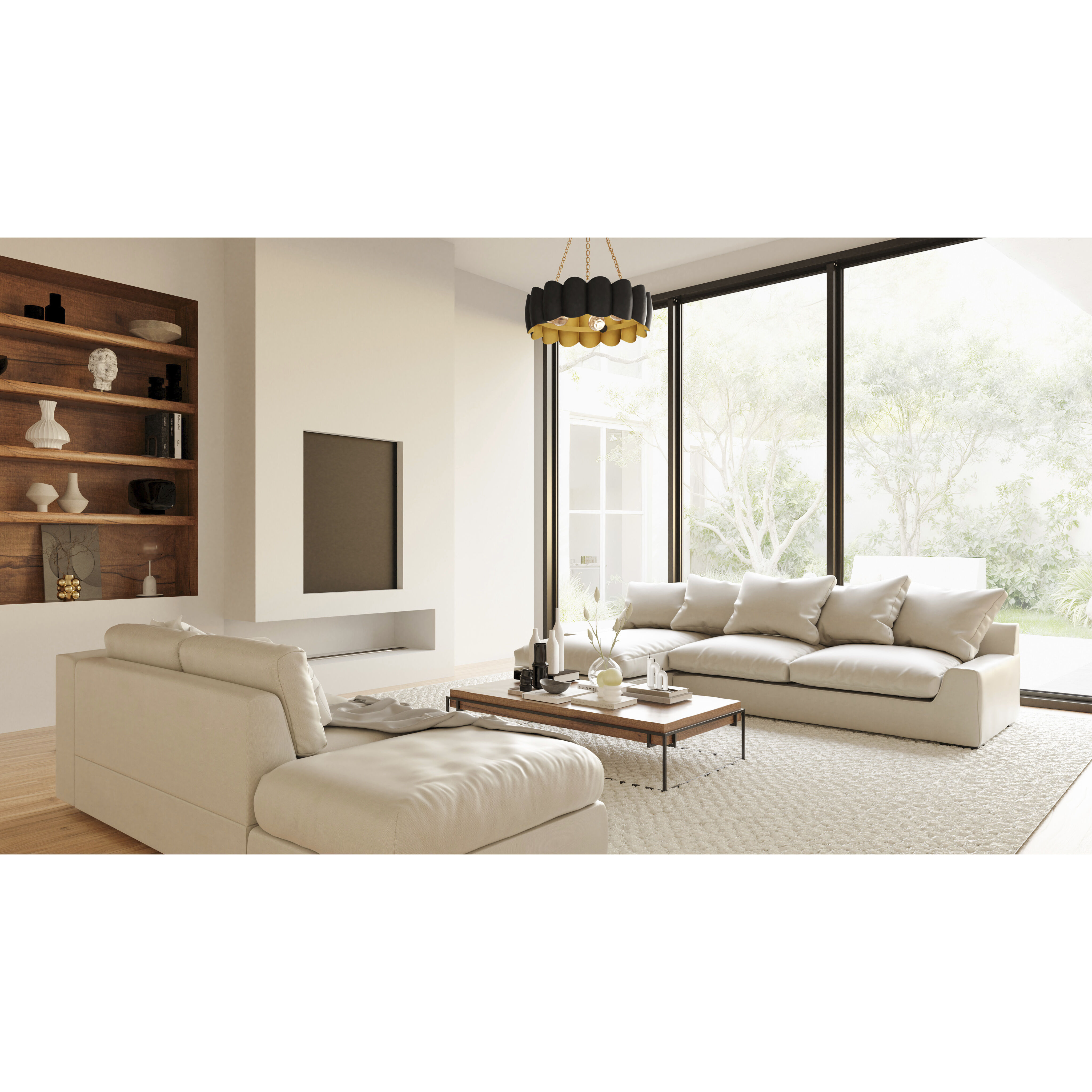 Santana 5 Light 24 inch Matte Black Pendant Ceiling Light, Large