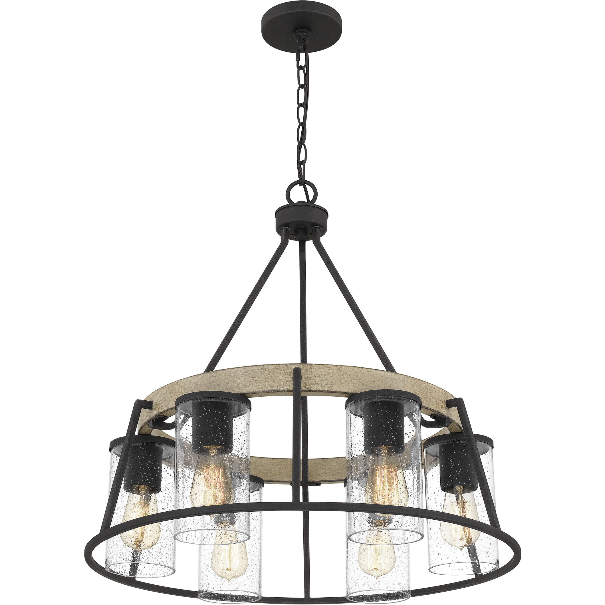 Brockton 6 Light 25 inch Grey Ash Chandelier Ceiling Light