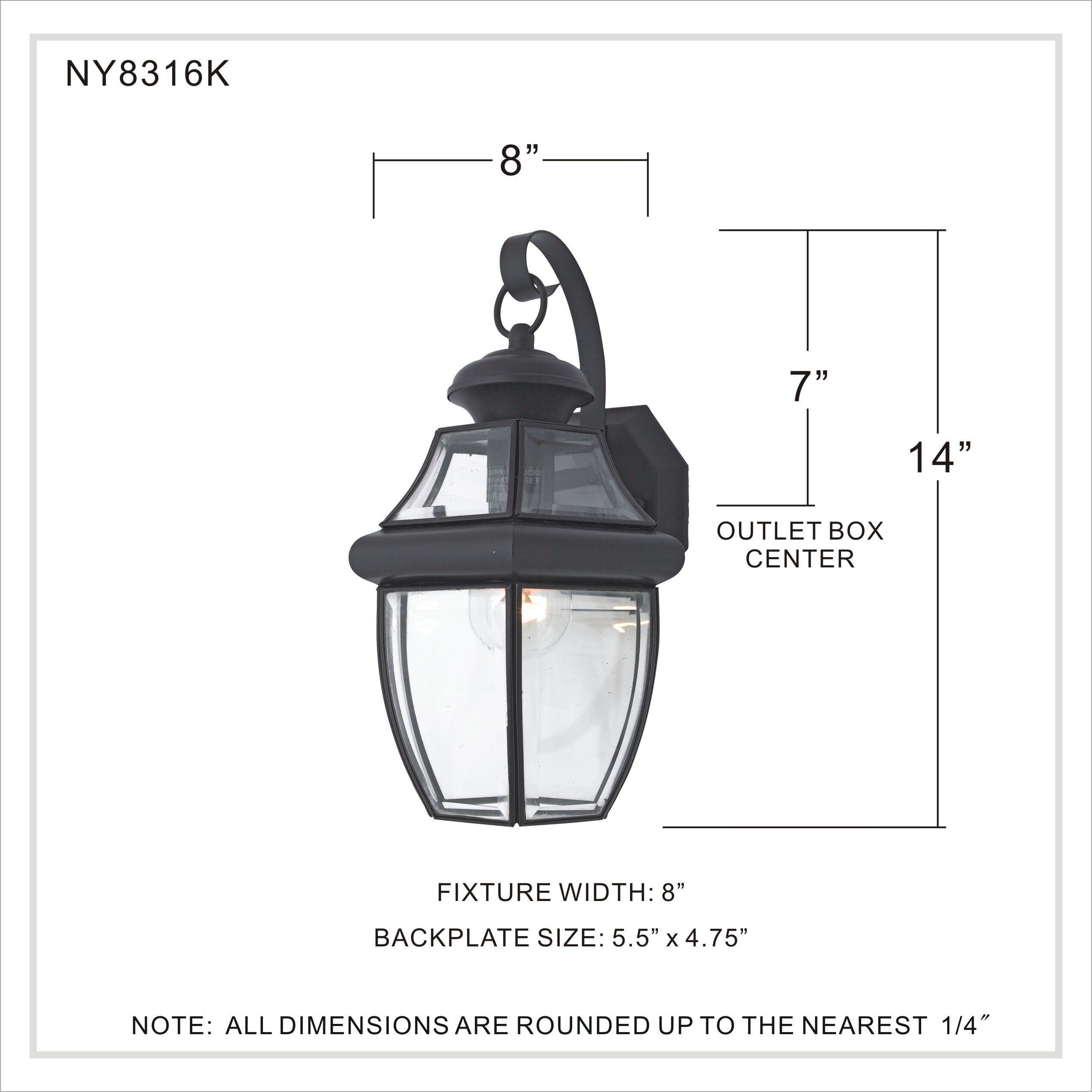 Newbury 1 Light 14 inch Mystic Black Outdoor Wall Lantern