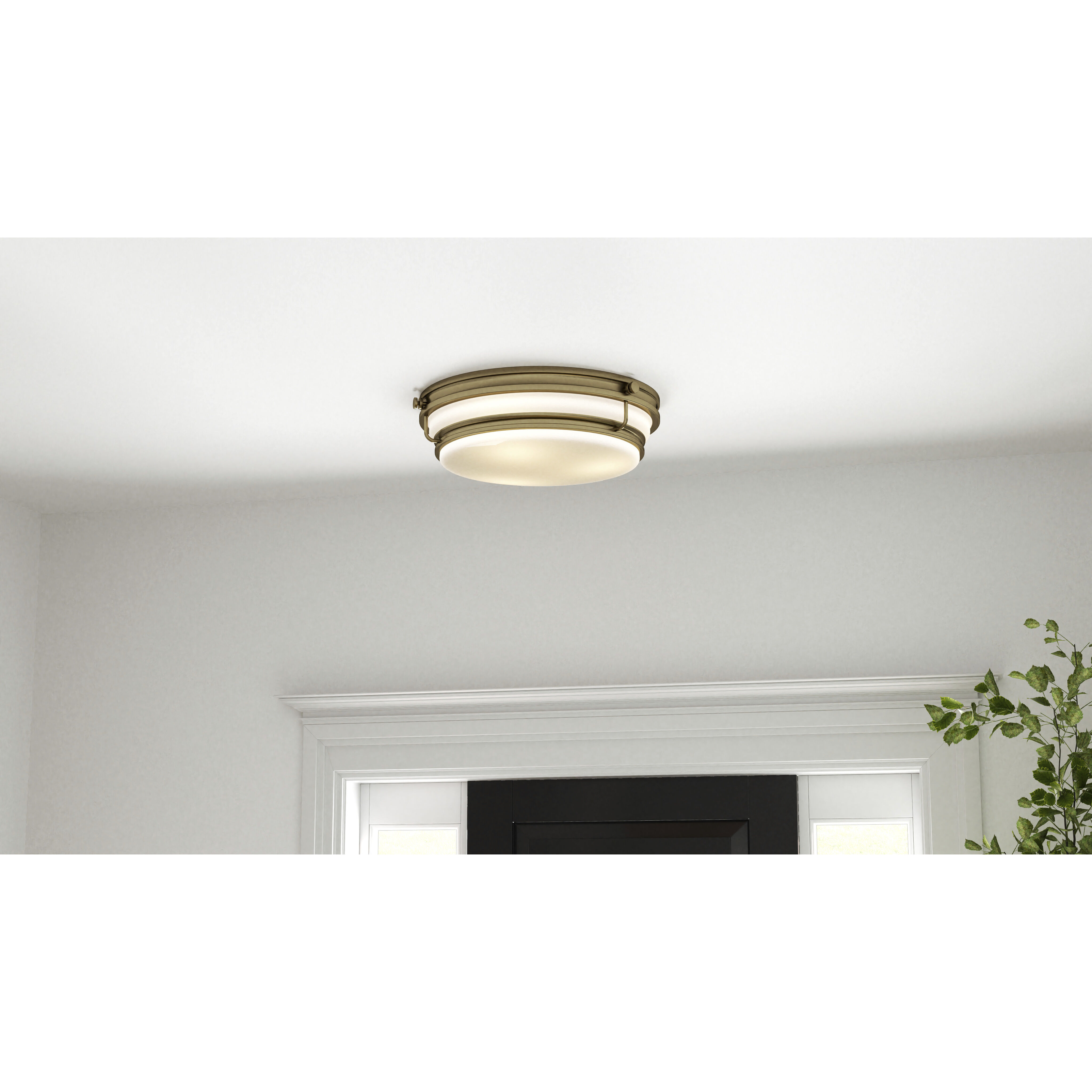 Grafton 3 Light 16 inch Weathered Brass Flush Mount Ceiling Light, Medium