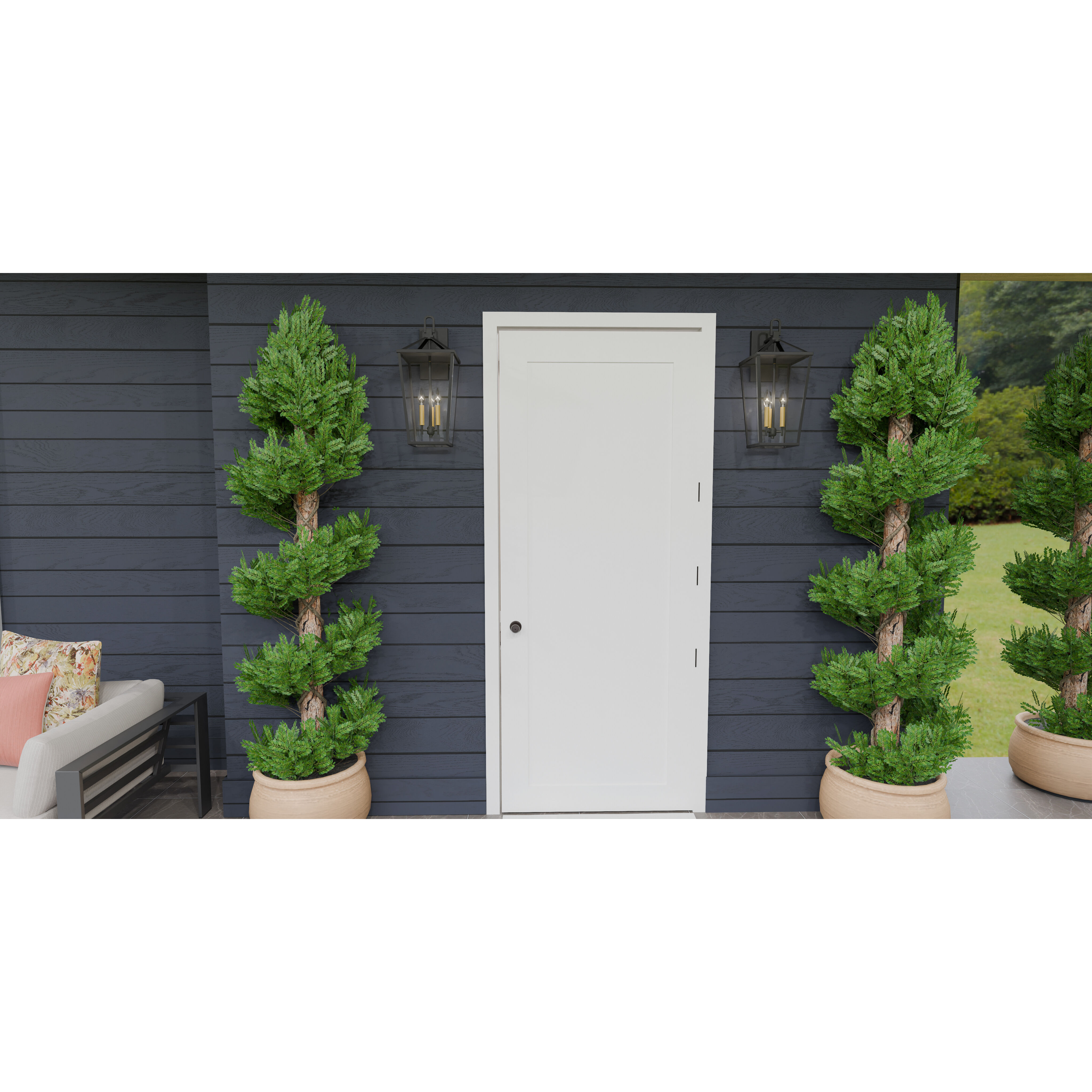 Hull 3 Light 9.5 inch Matte Black Outdoor Lantern, Large