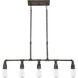 Squire 5 Light 38 inch Rustic Black Island Chandelier Ceiling Light