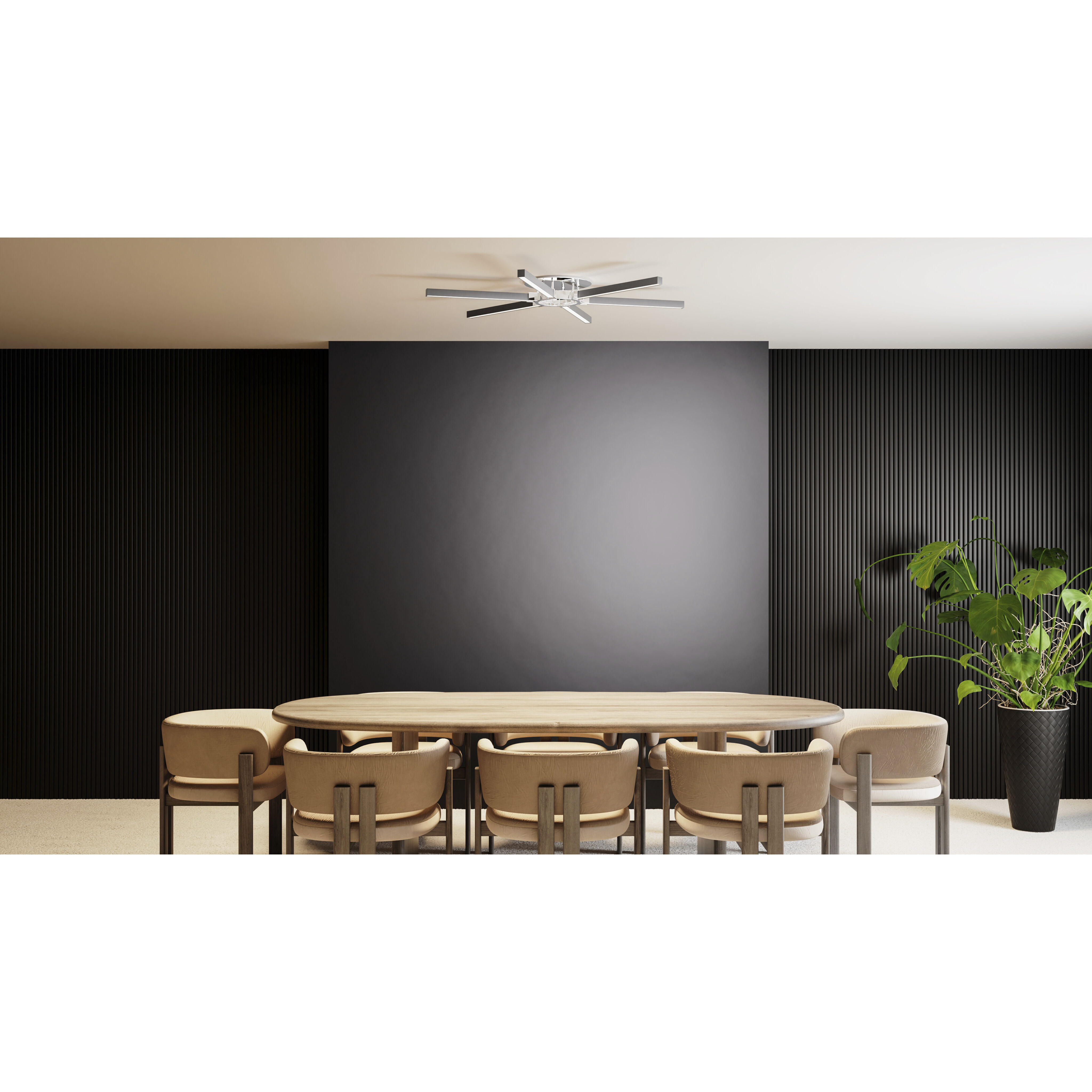 Zealand LED 36 inch Polished Chrome Semi-Flush Mount Ceiling Light, Extra Large