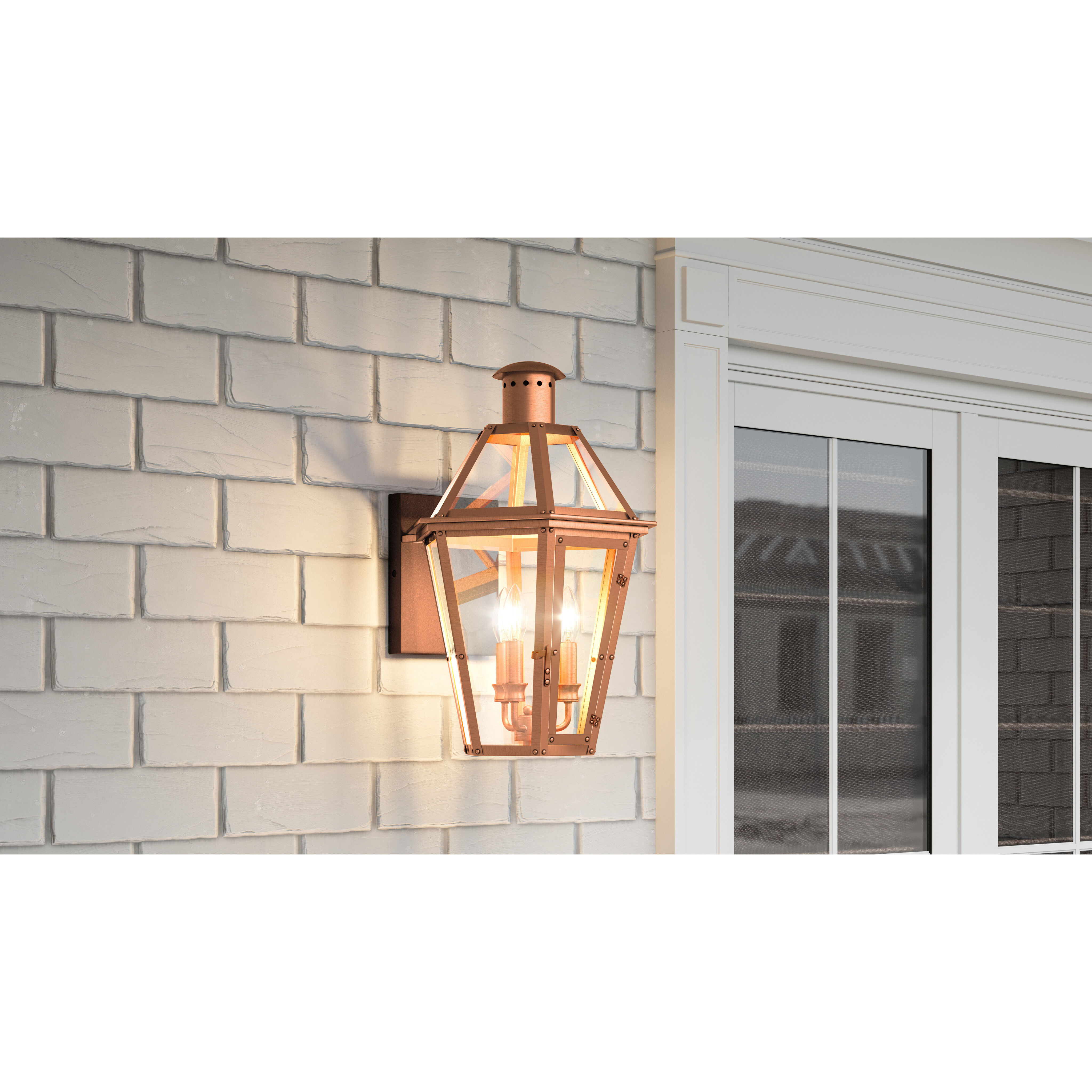 Quoizel BURD8415AC Burdett 3 Light 22 inch Aged Copper Outdoor Wall Lantern
