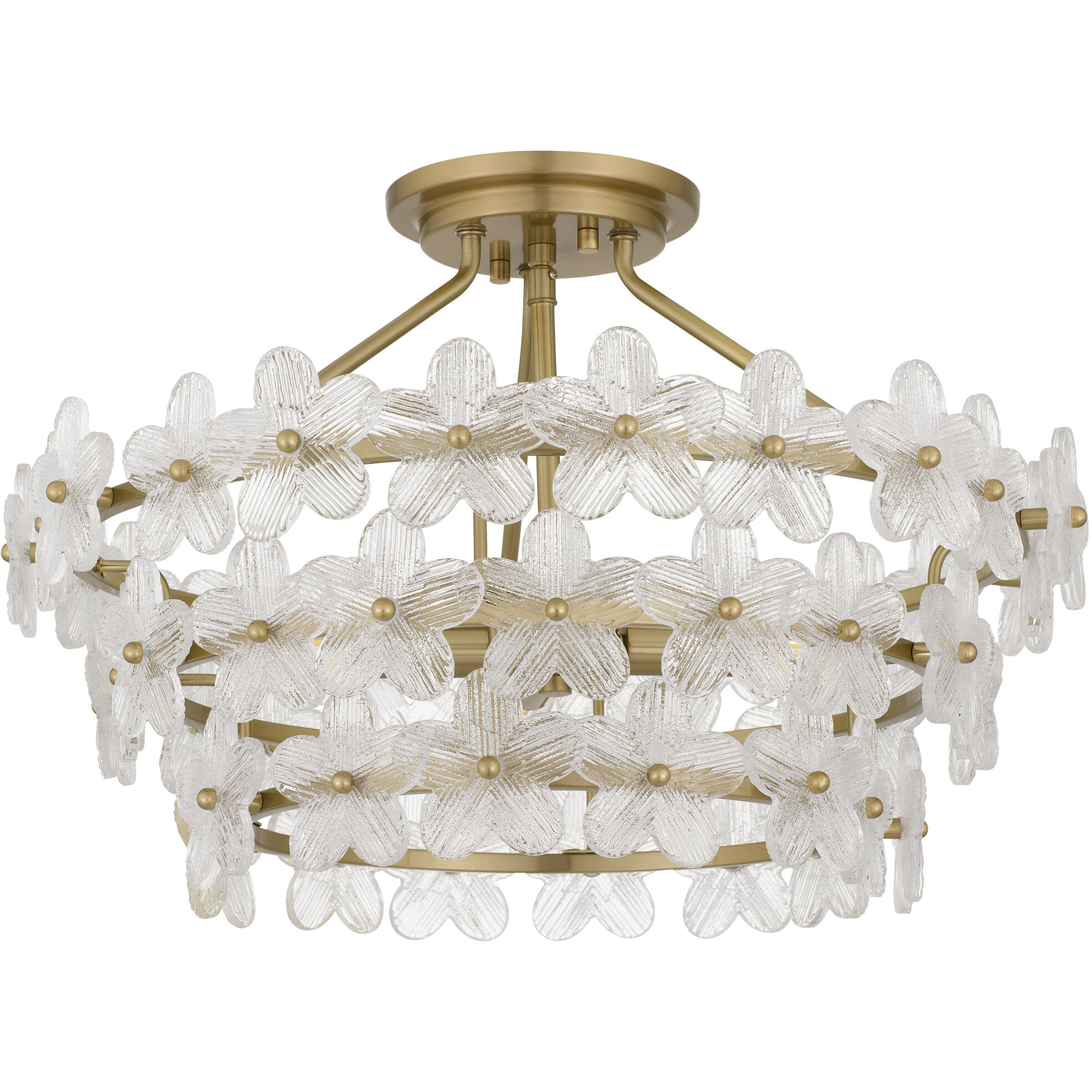 Wright 4 Light 20.5 inch Brushed Gold Semi-Flush Mount Ceiling Light