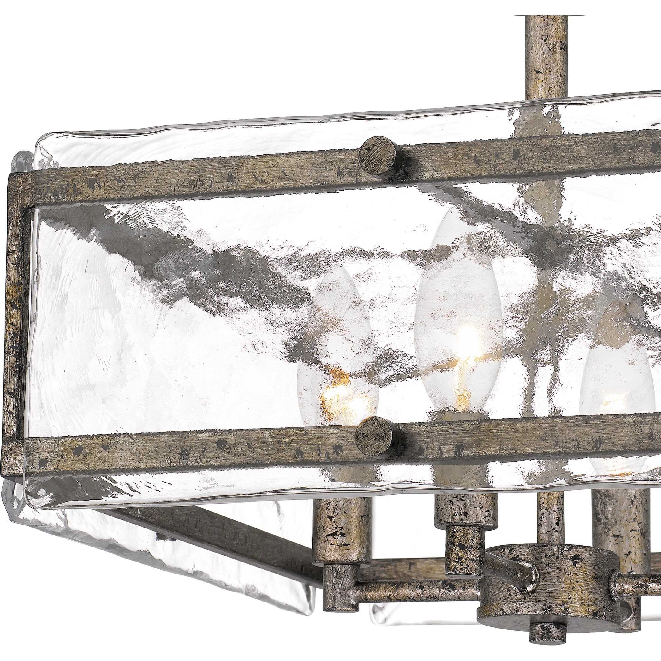 Lancer 4 Light 15 inch Mottled Silver Semi-Flush Mount Ceiling Light