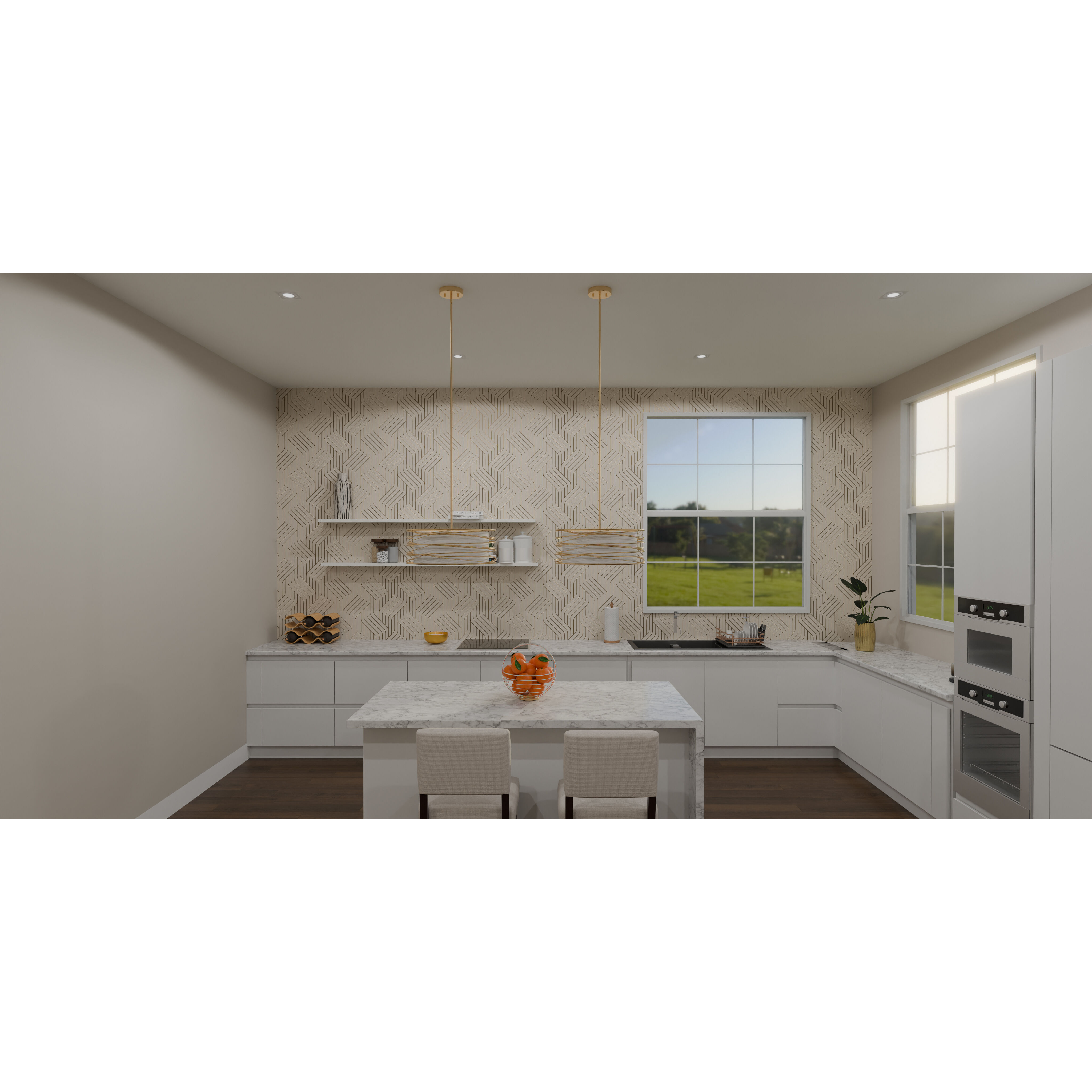 Spiral 3 Light 20 inch Light Gold Pendant Ceiling Light