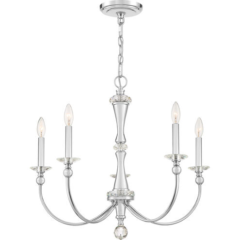 Mila 5 Light 27 inch Polished Chrome Chandelier Ceiling Light