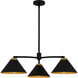 Alscott 3 Light 32 inch Matte Black Chandelier Ceiling Light