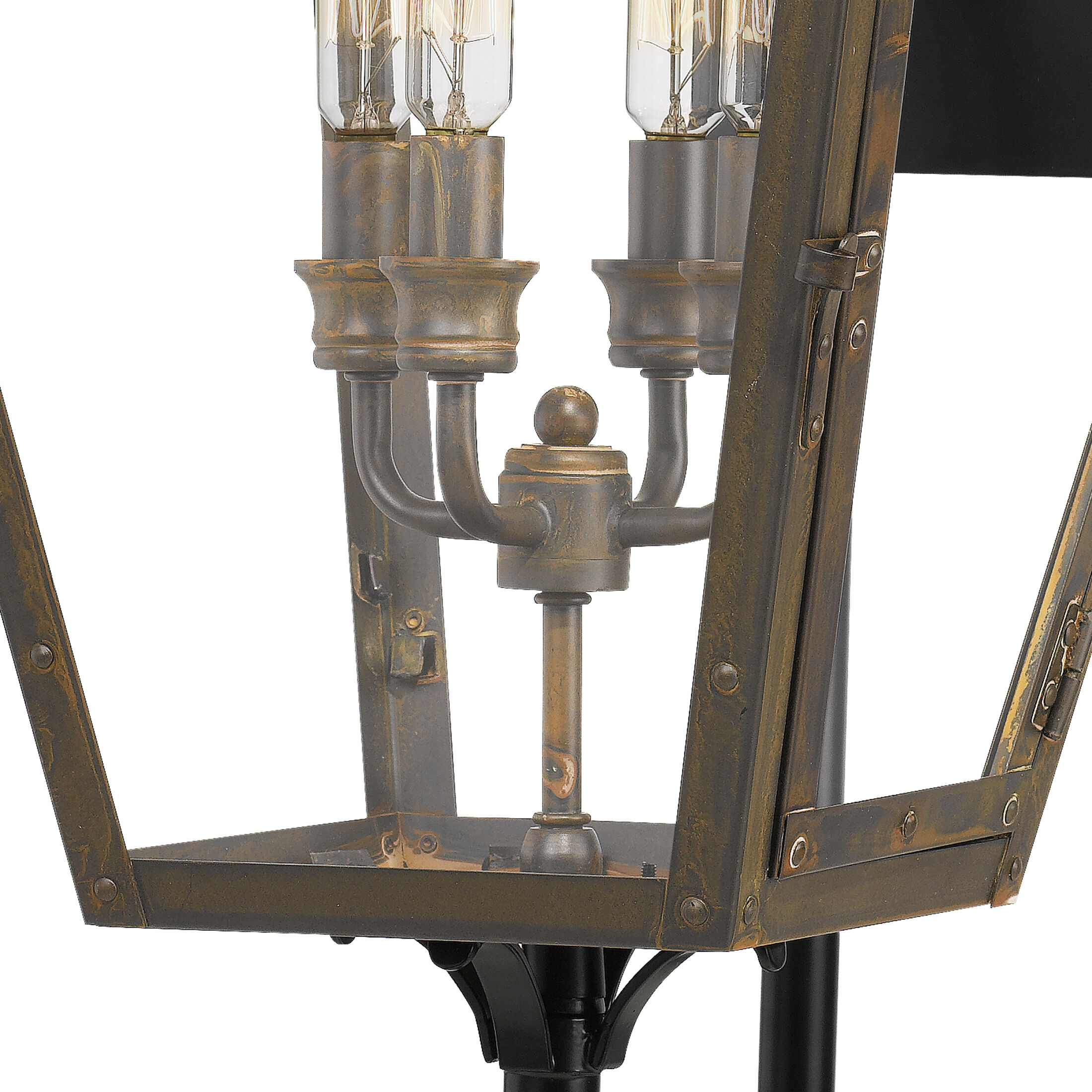 Rue De Royal 4 Light 30 inch Industrial Bronze Outdoor Wall Lantern