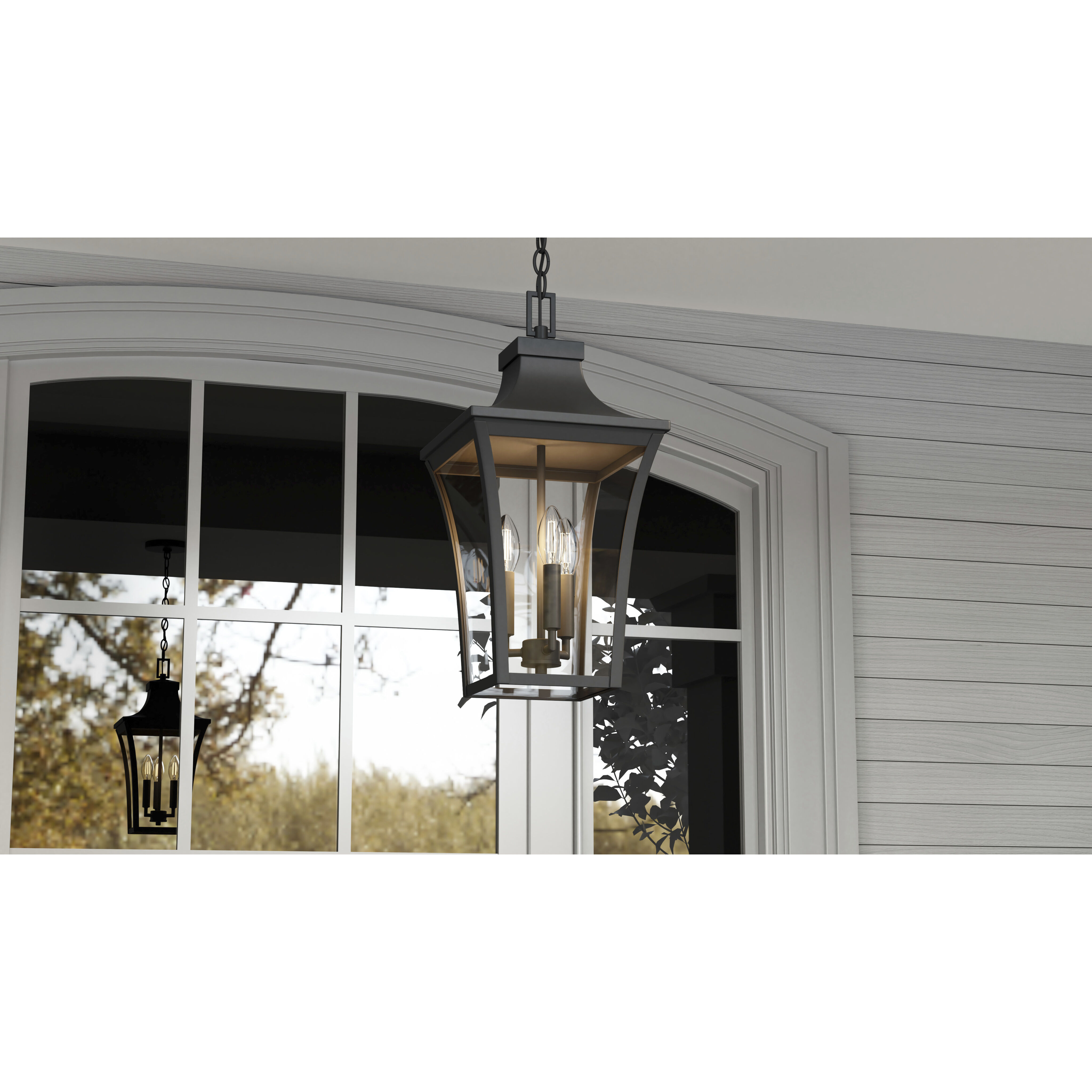 Quentin 4 Light 10 inch Earth Black Outdoor Hanging Lantern, Large