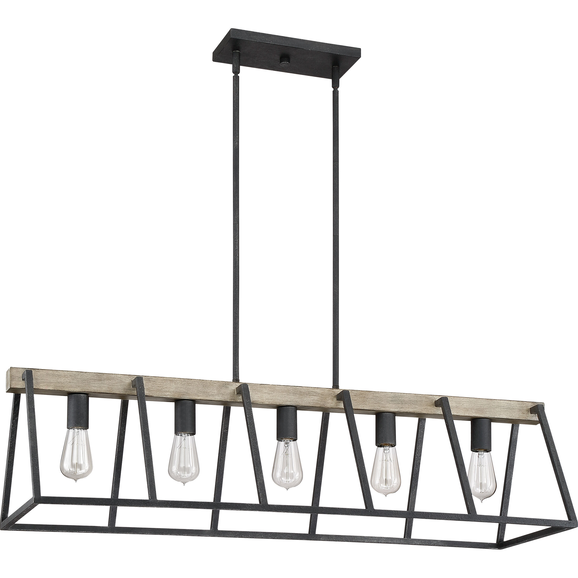 Brockton 5 Light 42 inch Grey Ash Island Chandelier Ceiling Light