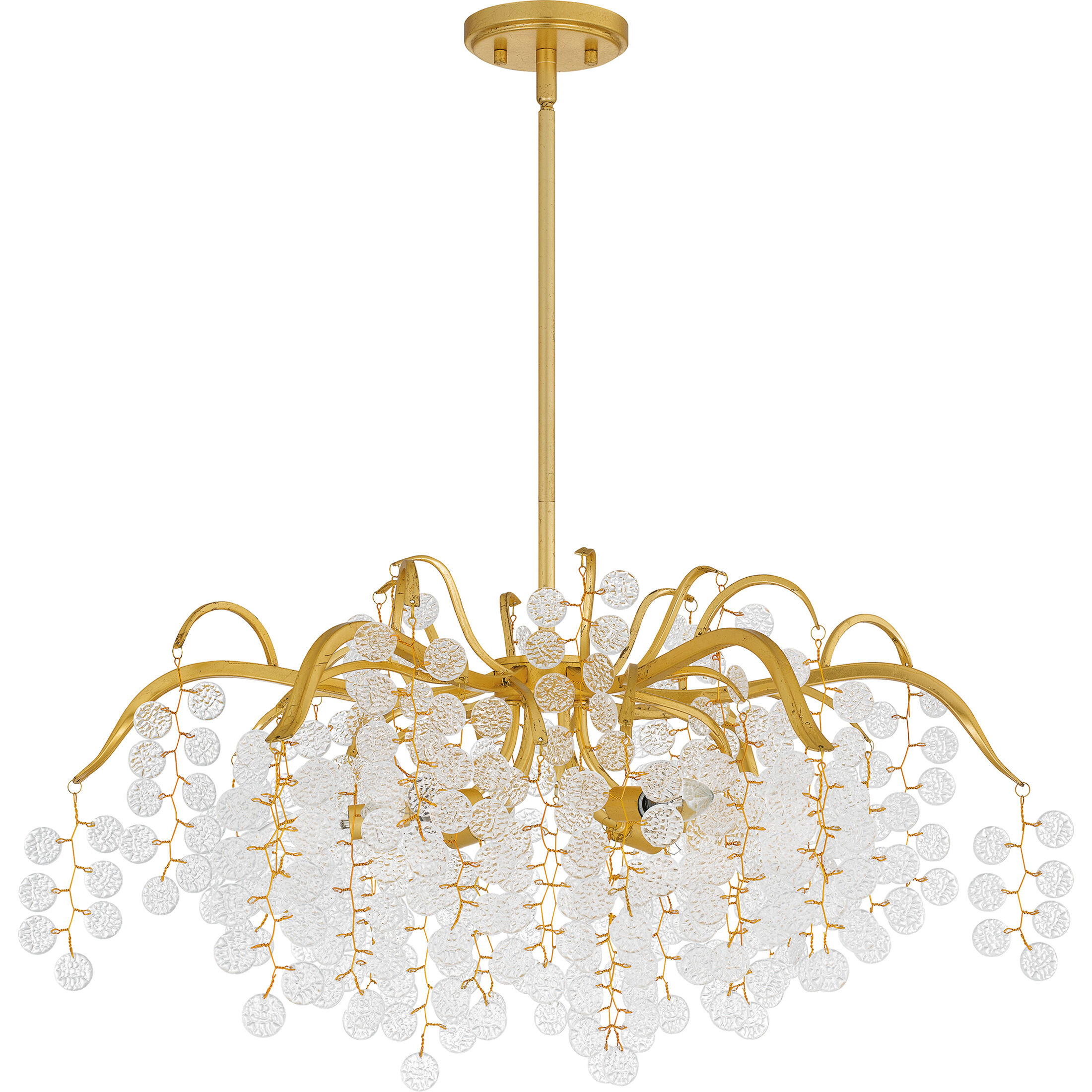 Maple 6 Light 29 inch Gold Leaf Chandelier Ceiling Light