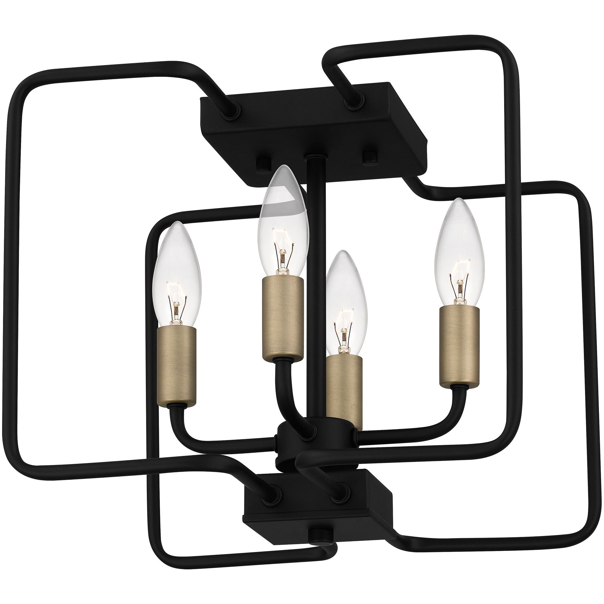 Cox 4 Light 12.5 inch Matte Black Semi-Flush Mount Ceiling Light