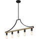 Colombes 5 Light 34 inch Grey Ash Chandelier Ceiling Light