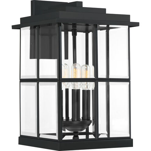 Mulligan 3 Light 16 inch Matte Black Outdoor Wall Lantern