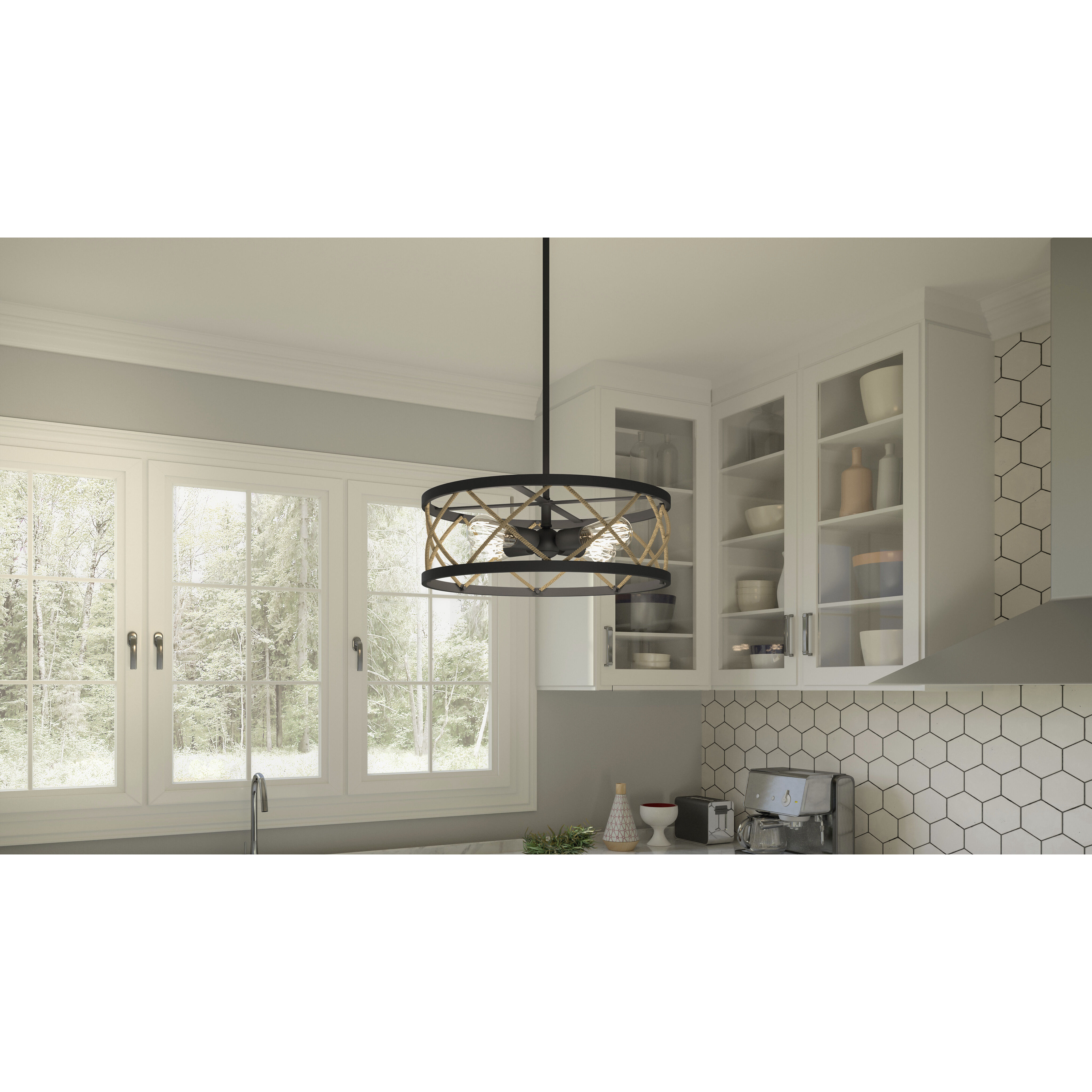 Quoizel QP5632MBK Cedar Park 4 Light 18 inch Matte Black