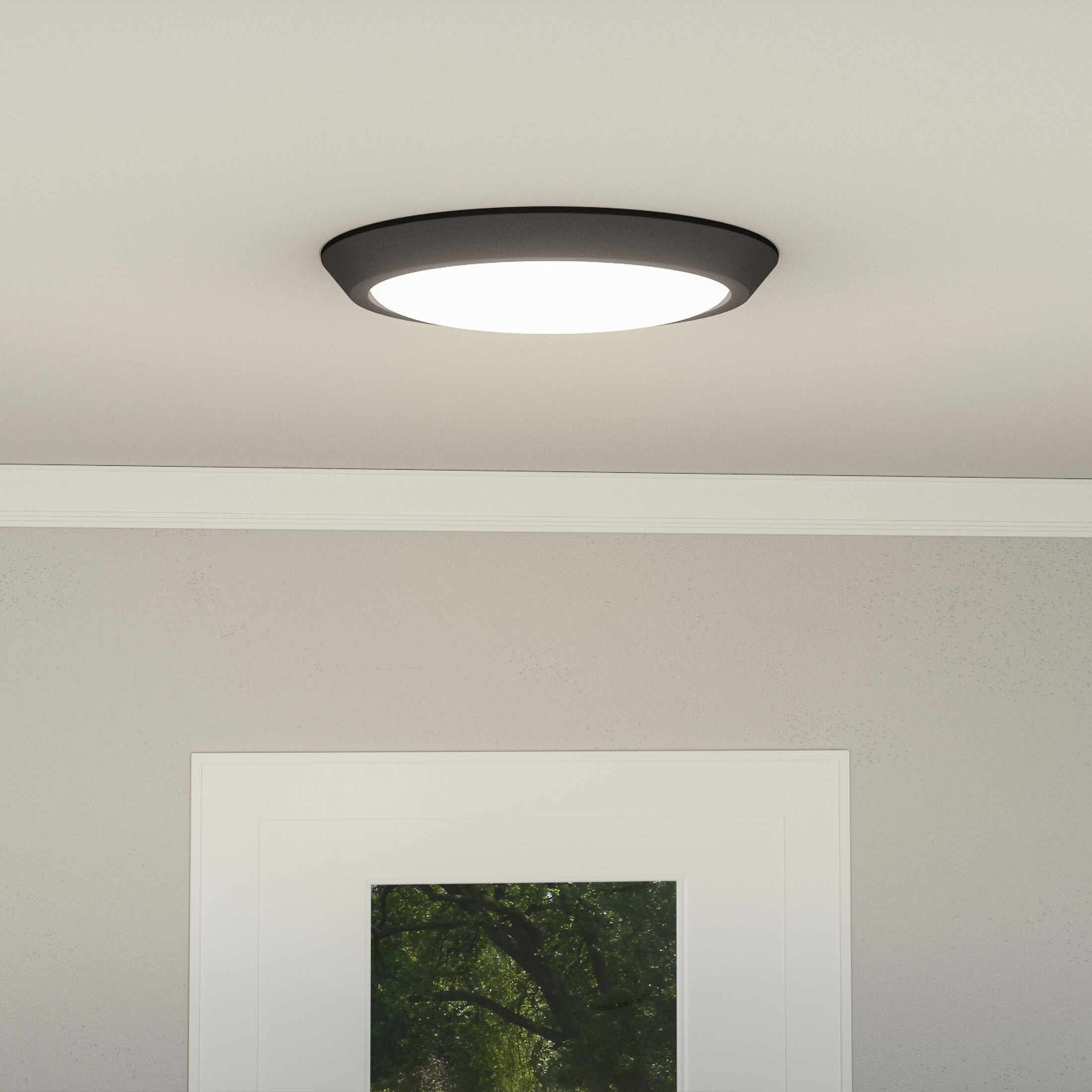 Verge 16 inch Earth Black Flush Mount Ceiling Light