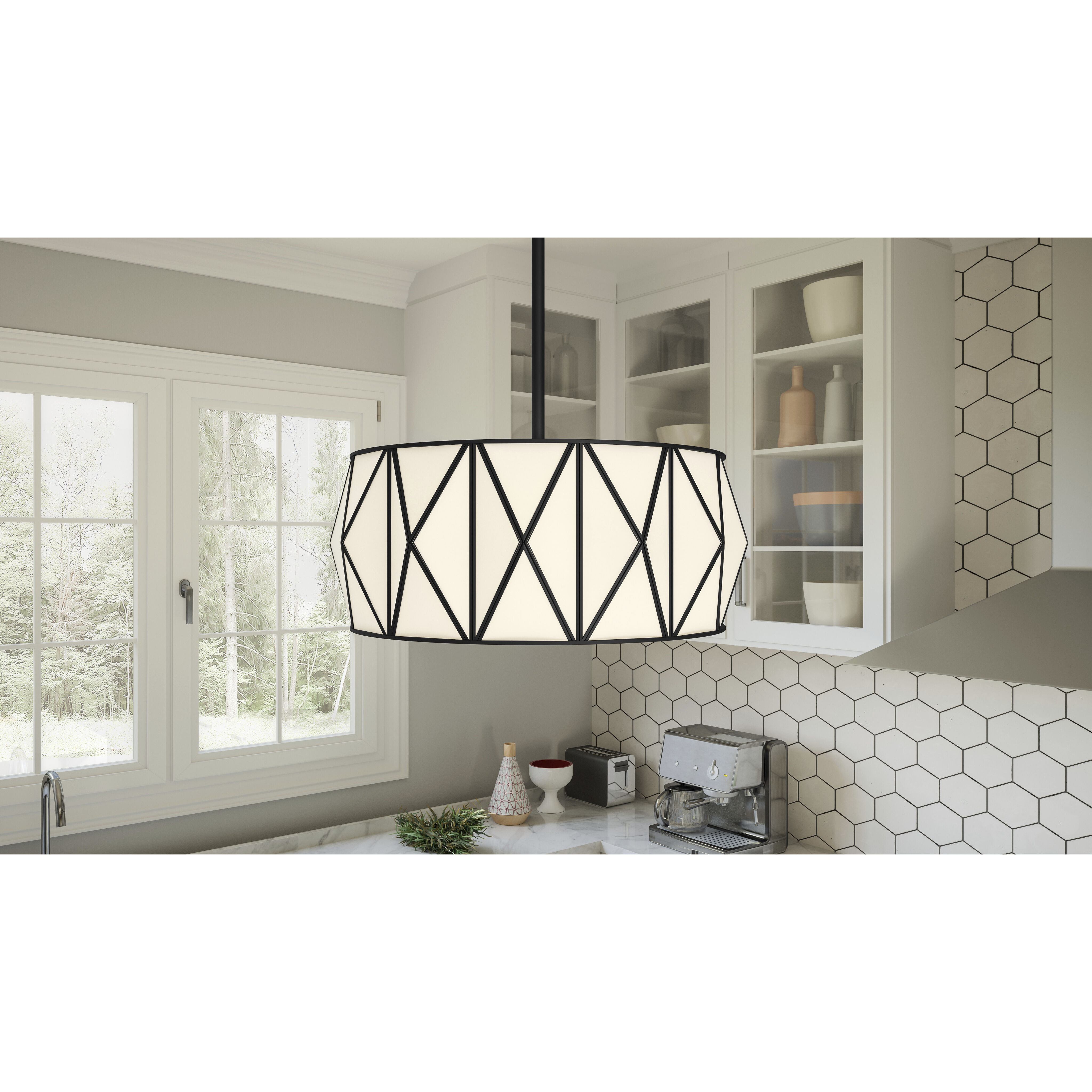 Jakarta 3 Light 16.75 inch Matte Black Pendant Ceiling Light