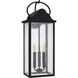 Damian 3 Light 22.5 inch Matte Black Outdoor Wall Lantern