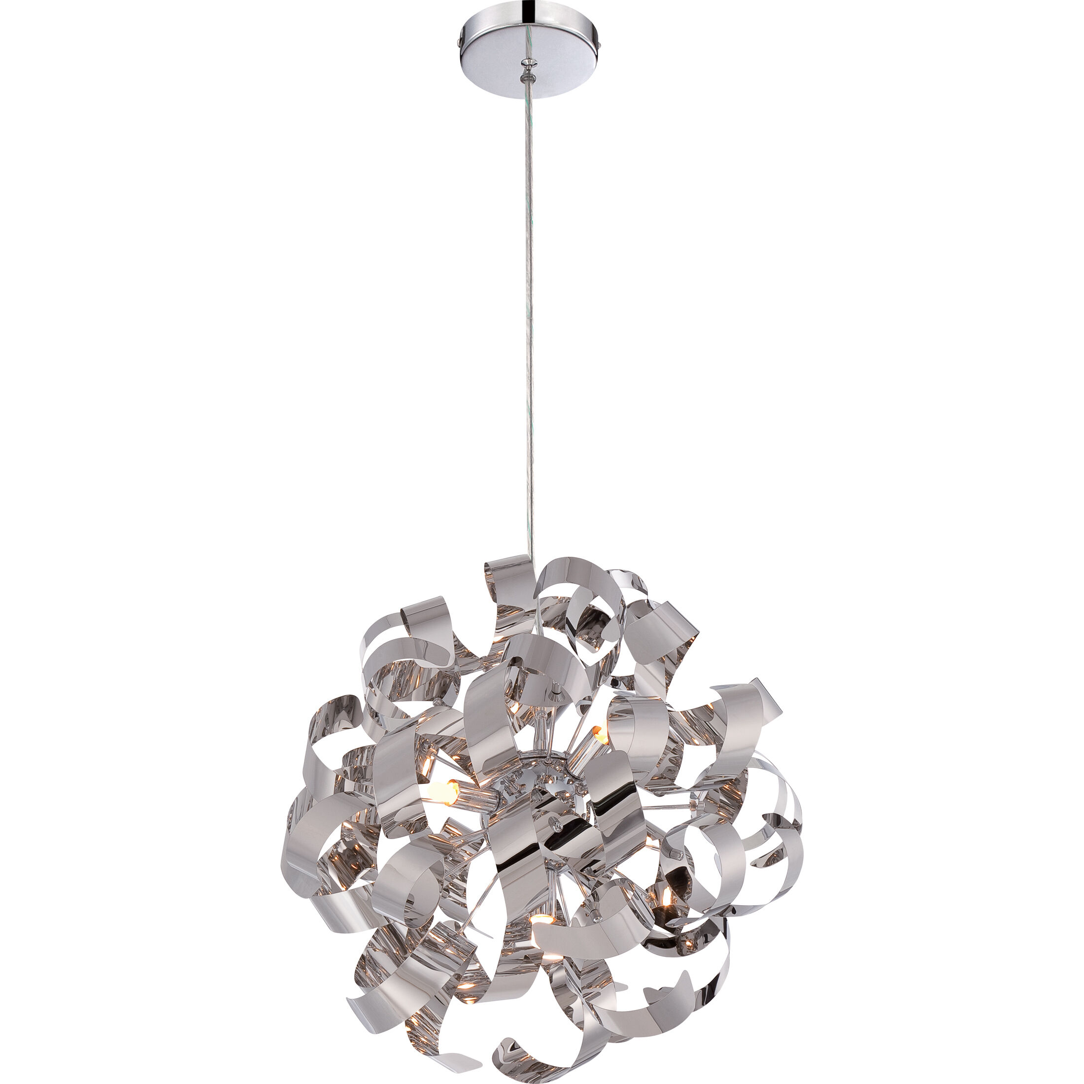 Ribbons 5 Light 17 inch Polished Chrome Pendant Ceiling Light