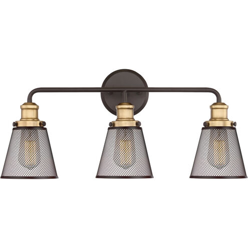 Vault 3 Light 24 inch Western Bronze Bath Light Wall Light