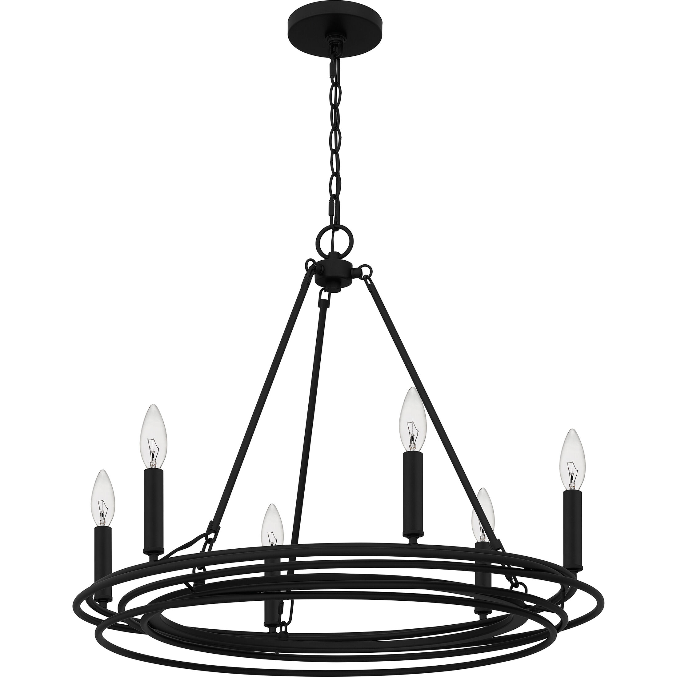 Calliope 6 Light 26.5 inch Matte Black Chandelier Ceiling Light