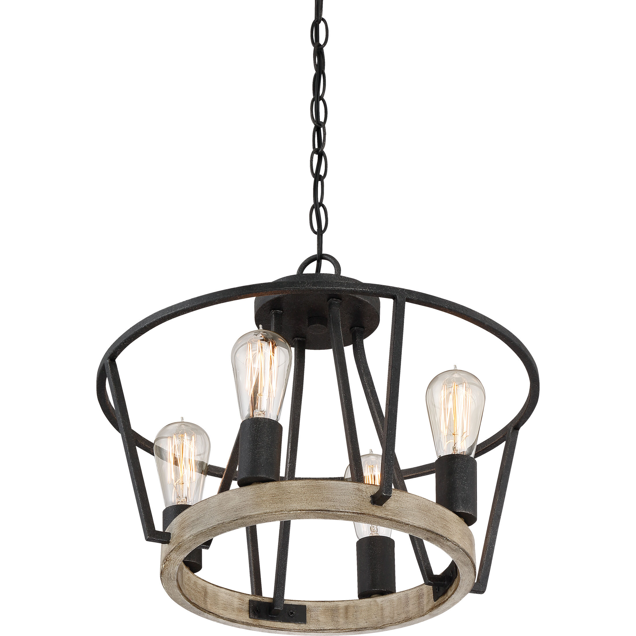 Brockton 4 Light 18 inch Grey Ash Semi-Flush Mount Ceiling Light