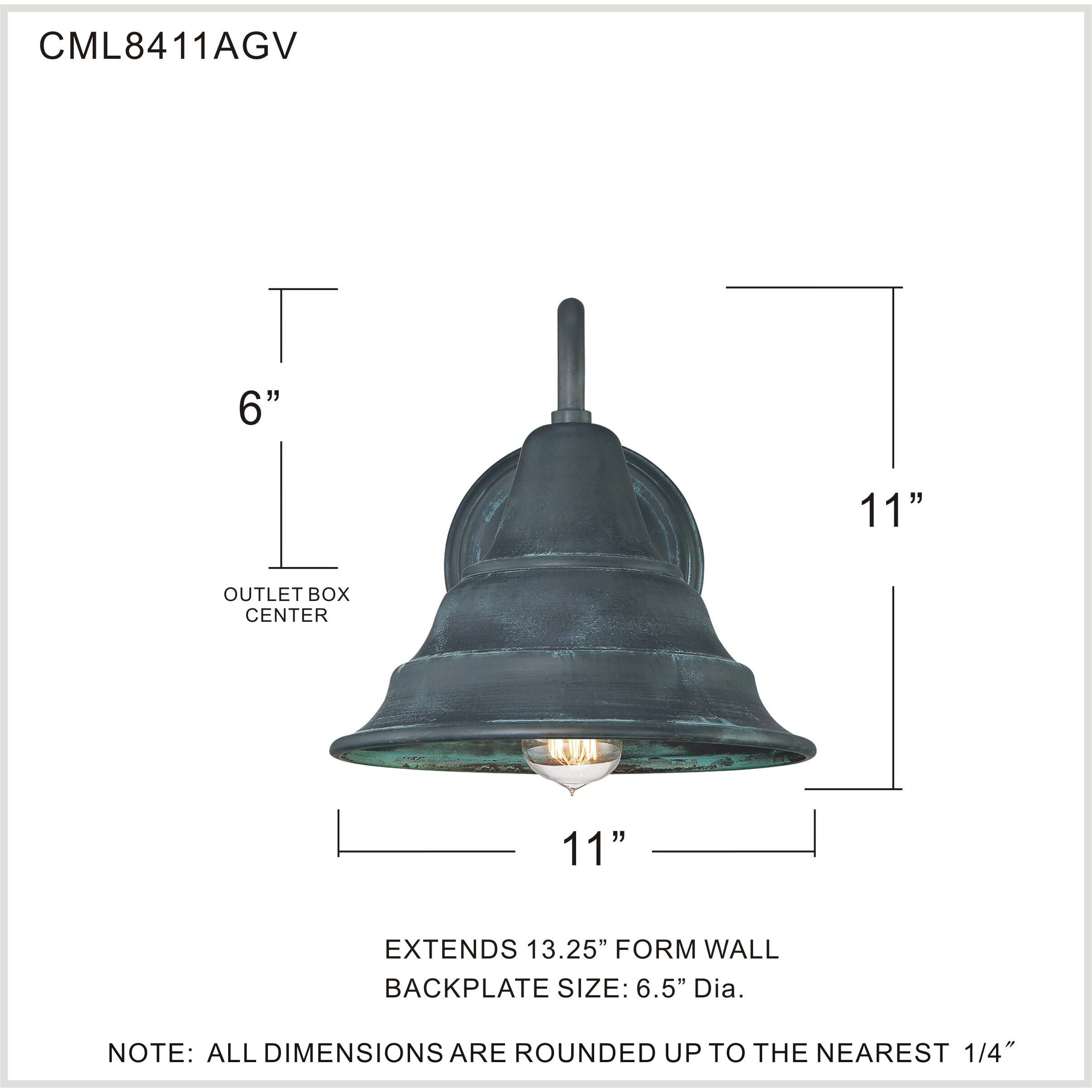 Carmel Outdoor Wall Lantern in Aged Verde