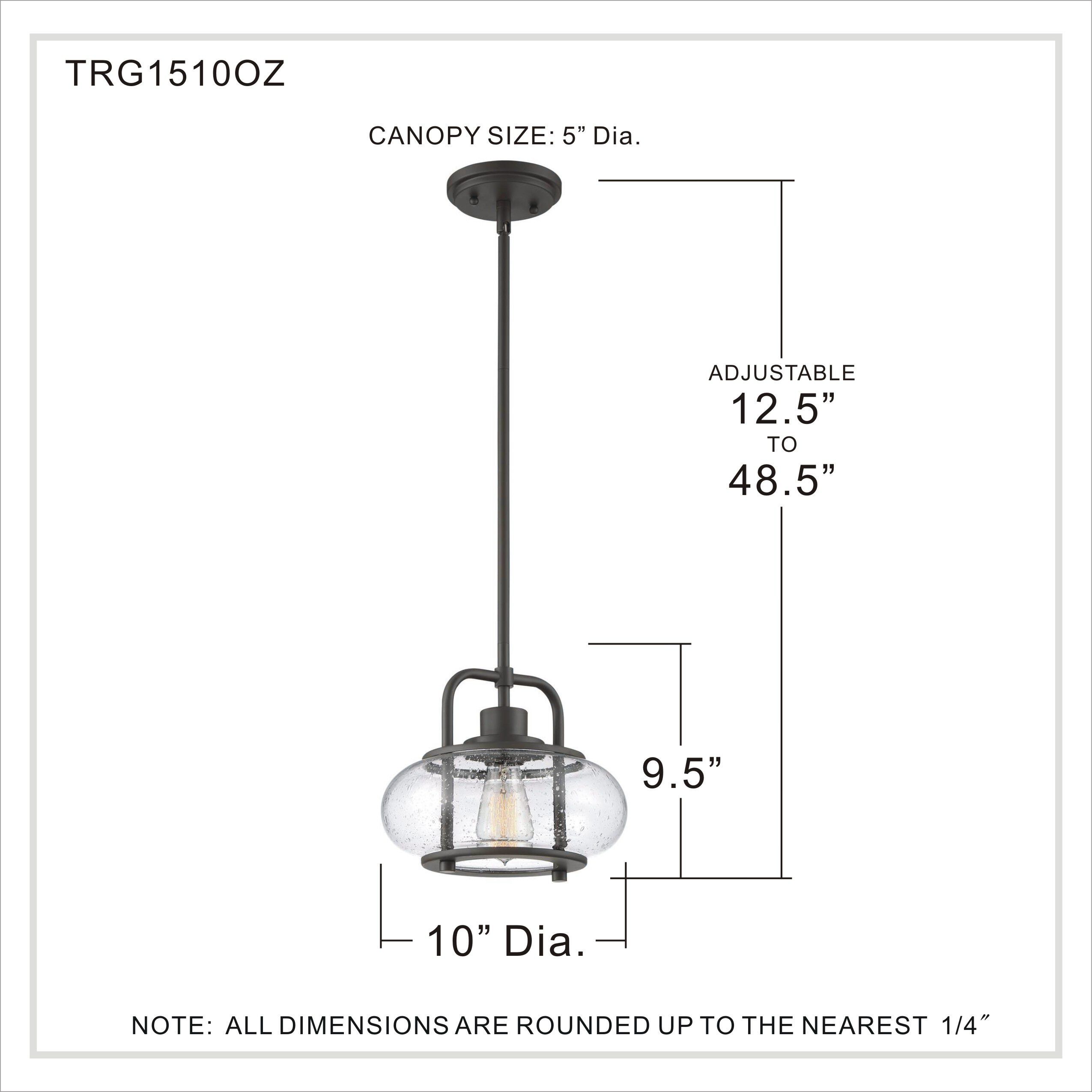 Trilogy 1 Light 10 inch Old Bronze Mini Pendant Ceiling Light