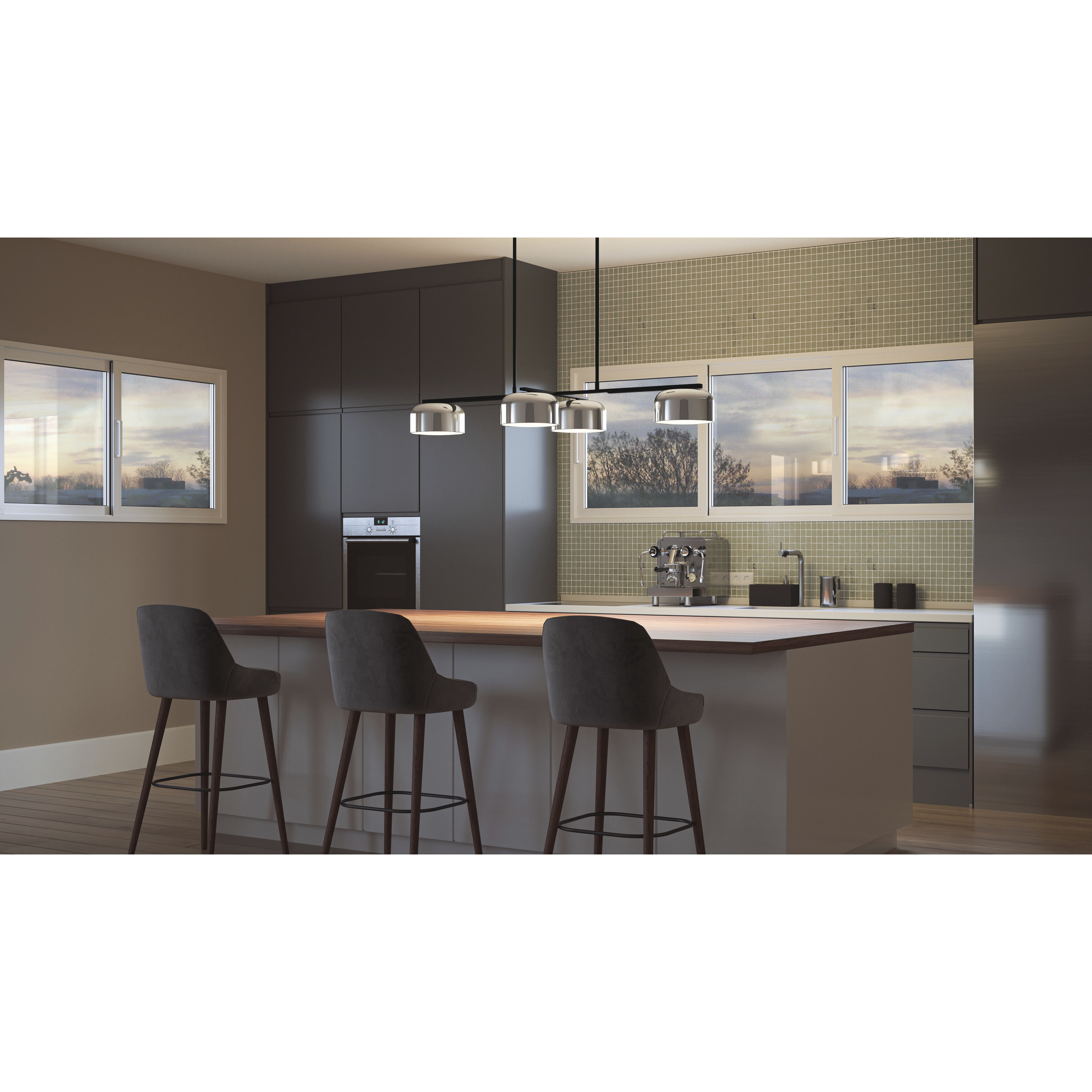 Gabriel 49.25 inch Matte Black Island Light Ceiling Light