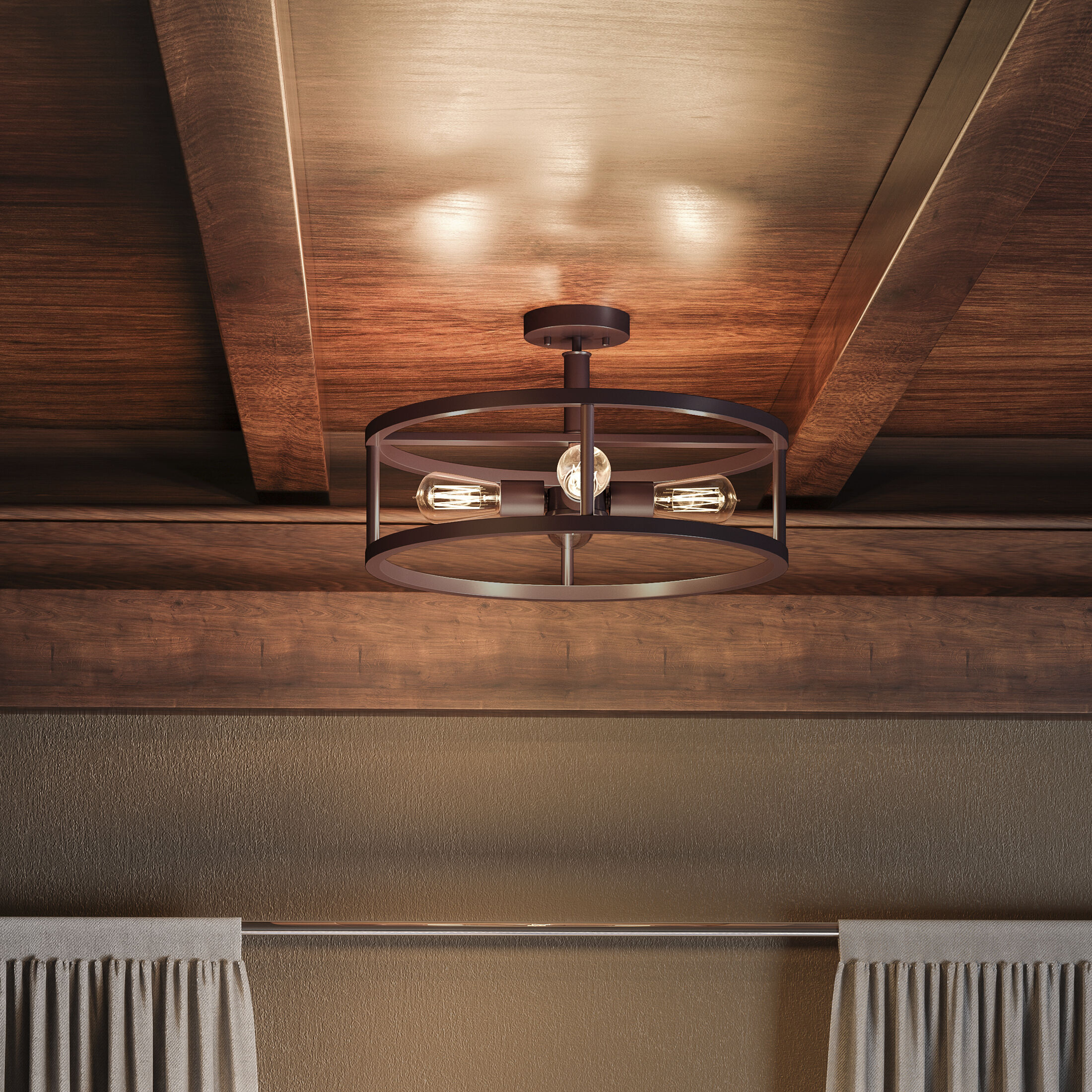 Bronze semi flush mount hot sale ceiling light