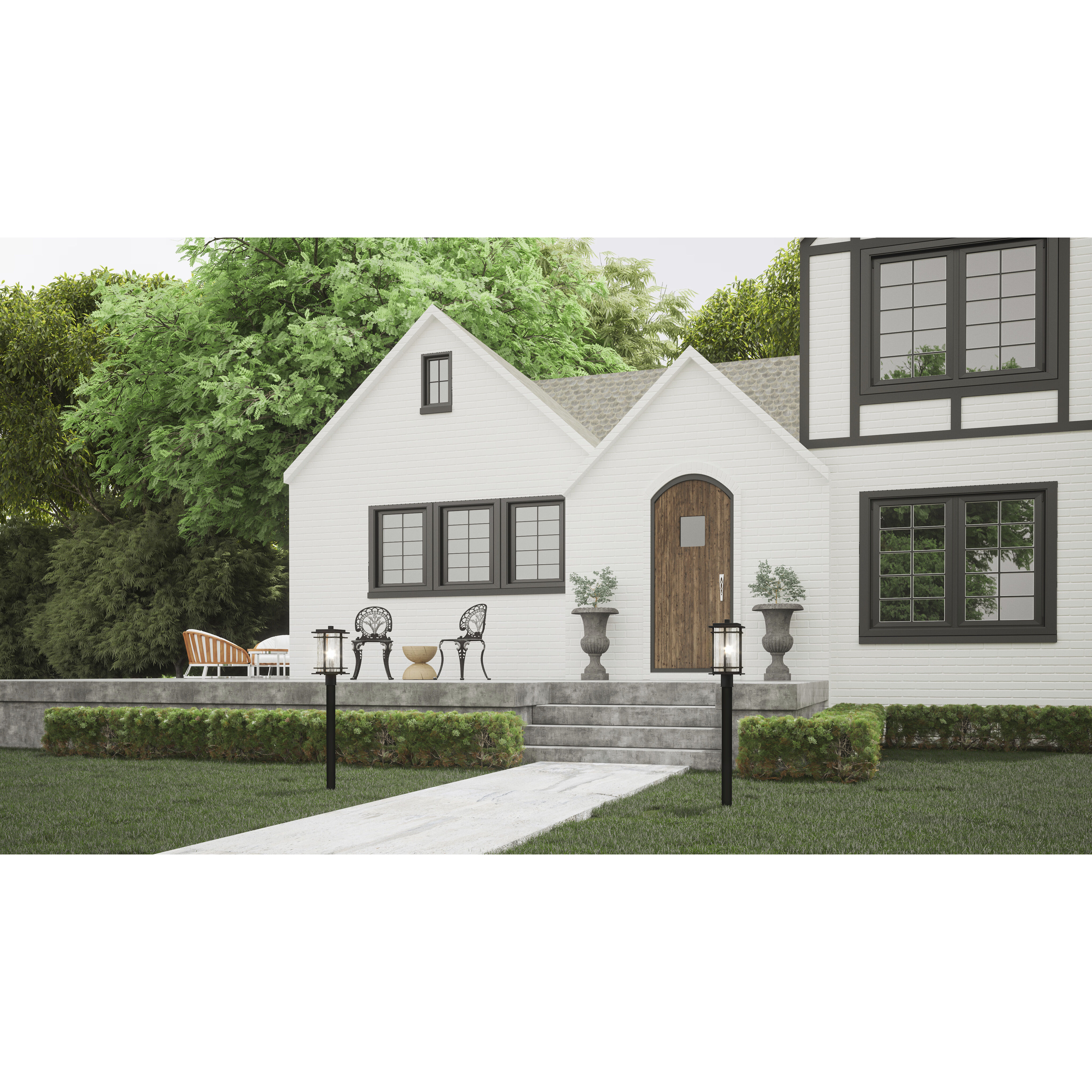 McAlister 1 Light 17 inch Earth Black Outdoor Post Lantern