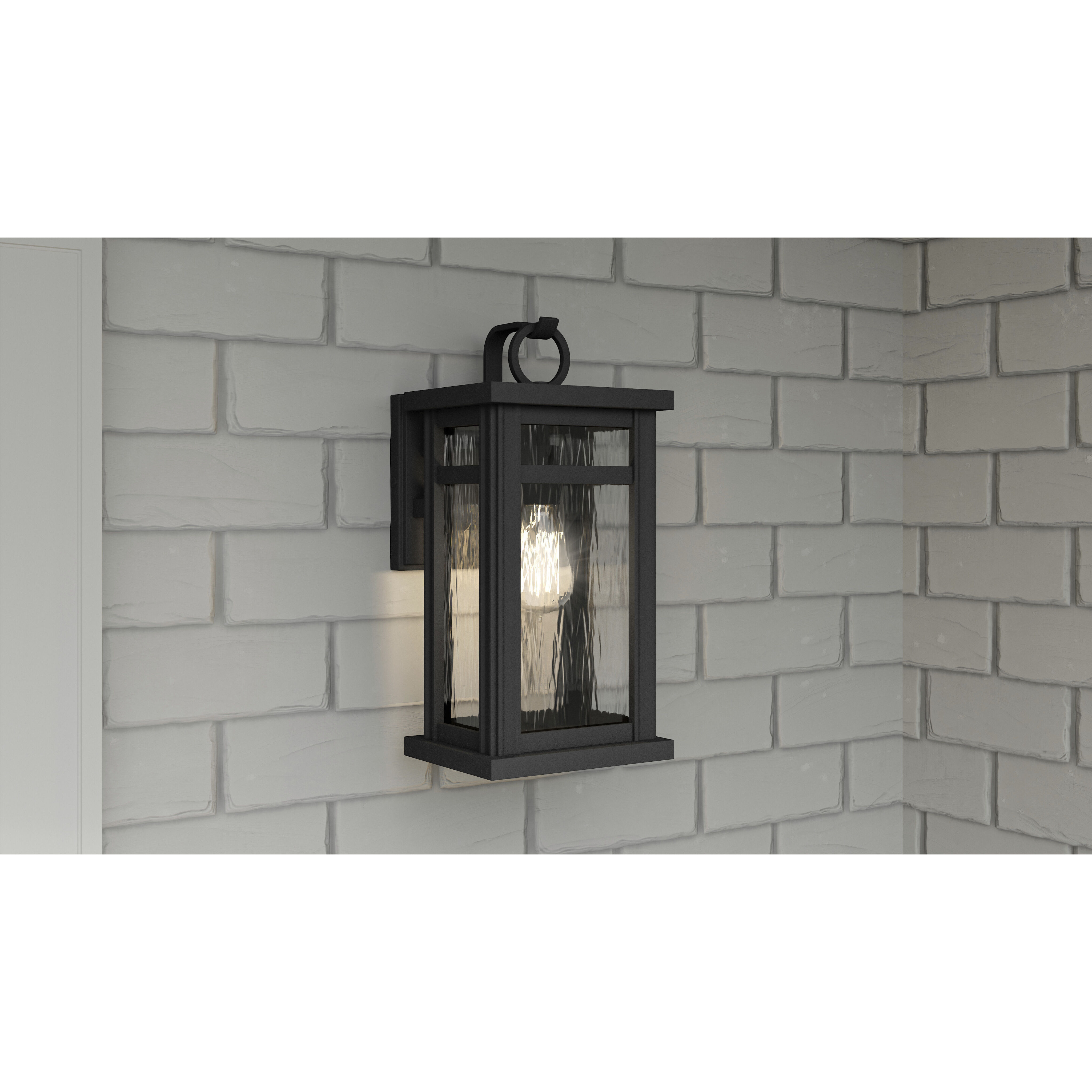 Moira 1 Light 16 inch Earth Black Outdoor Wall Lantern, Medium