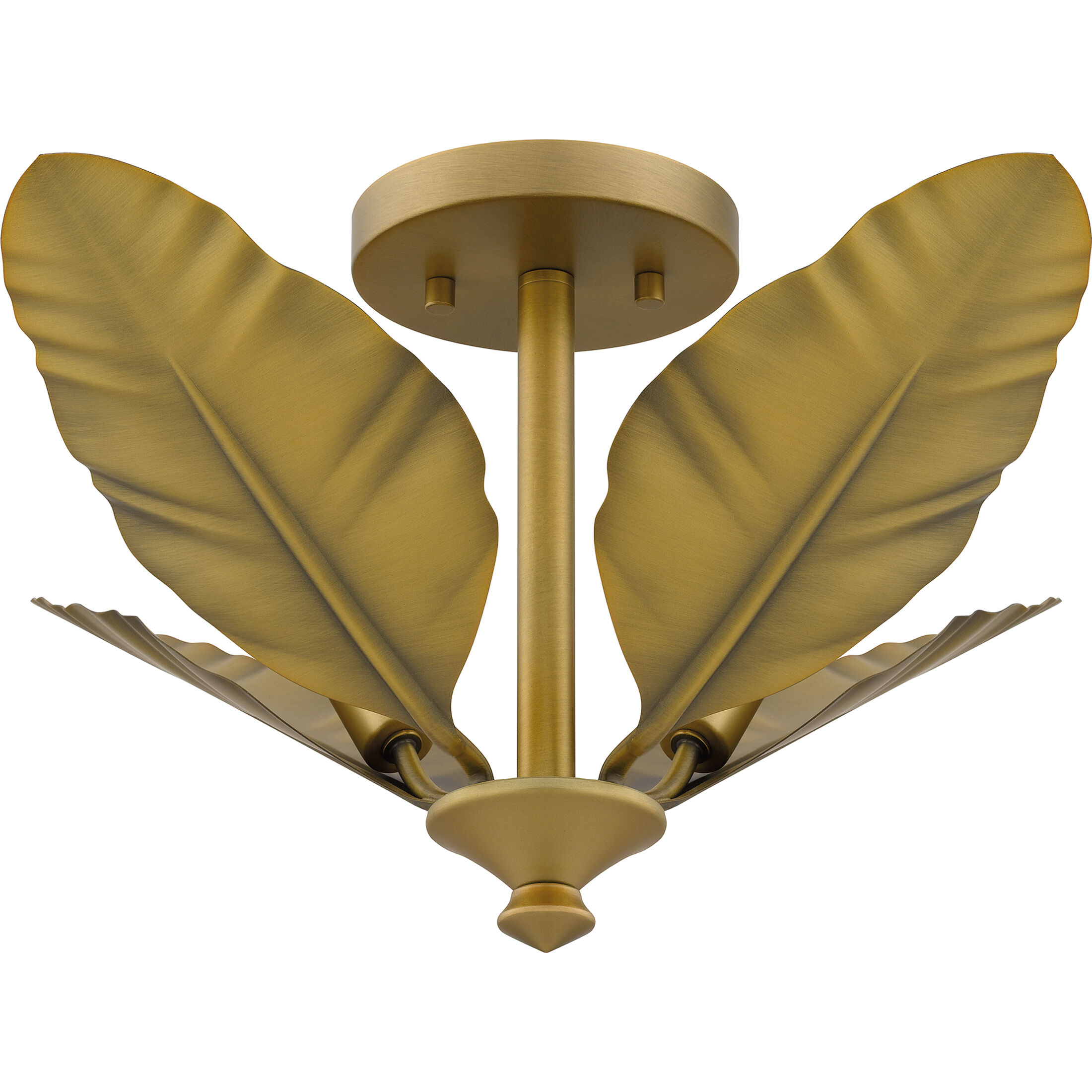 Bayley 4 Light 18.5 inch Aged Brass Semi-Flush Mount Ceiling Light