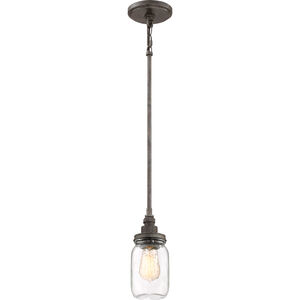 Squire 1 Light 4 inch Rustic Black Mini Chandelier Ceiling Light, Rod Hung