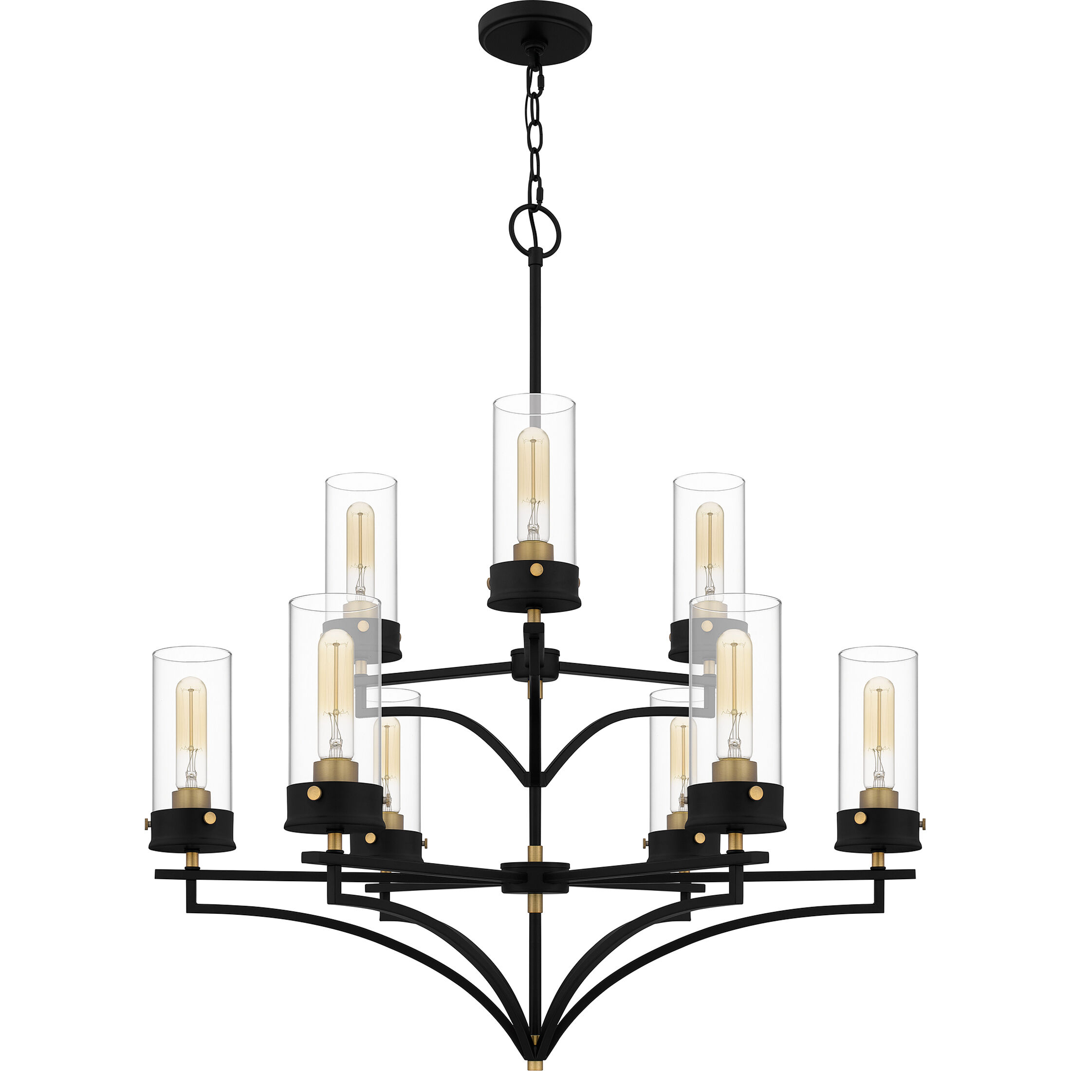 Hillside 9 Light 31.75 inch Matte Black Chandelier Ceiling Light