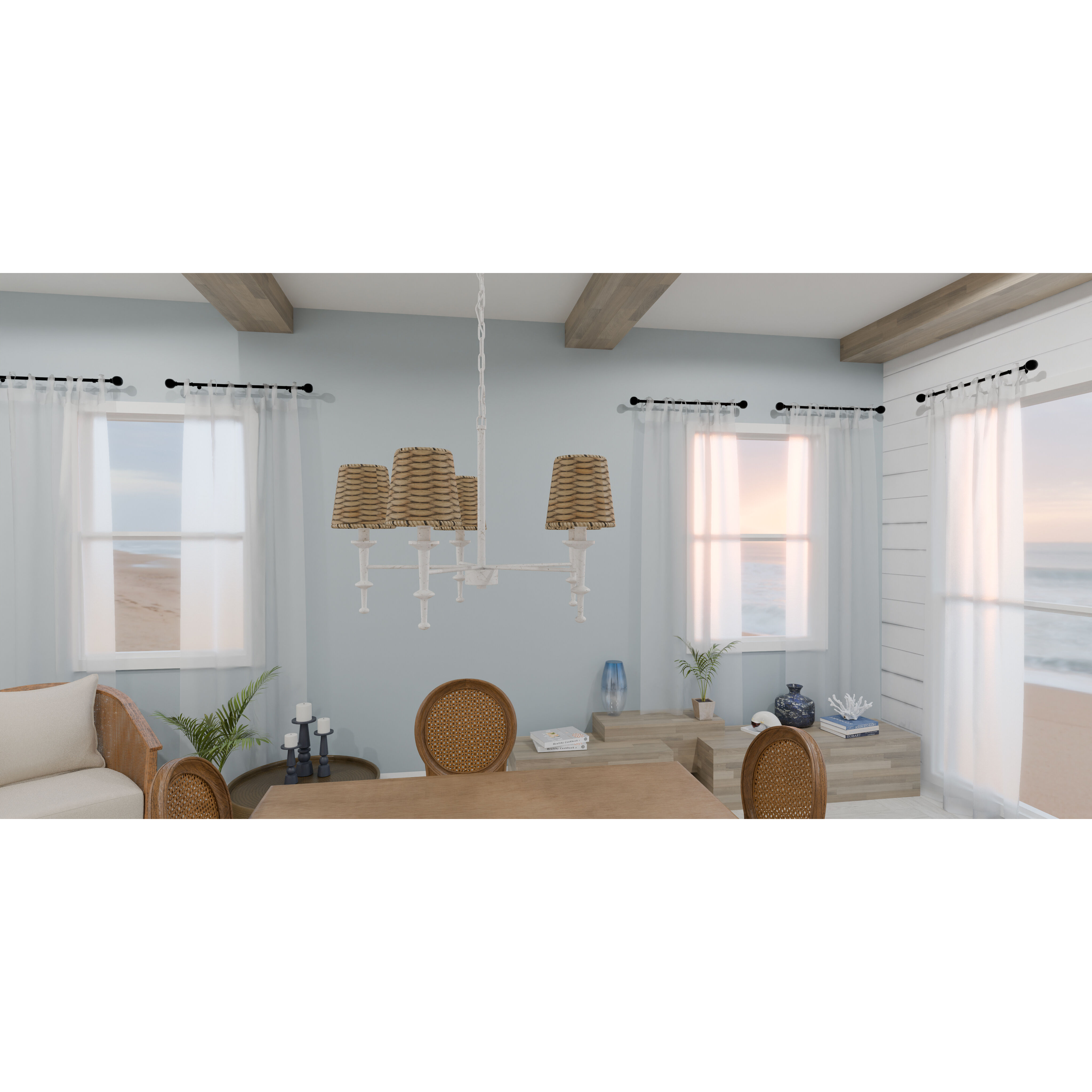 Flannery 5 Light 26 inch Antique White Chandelier Ceiling Light