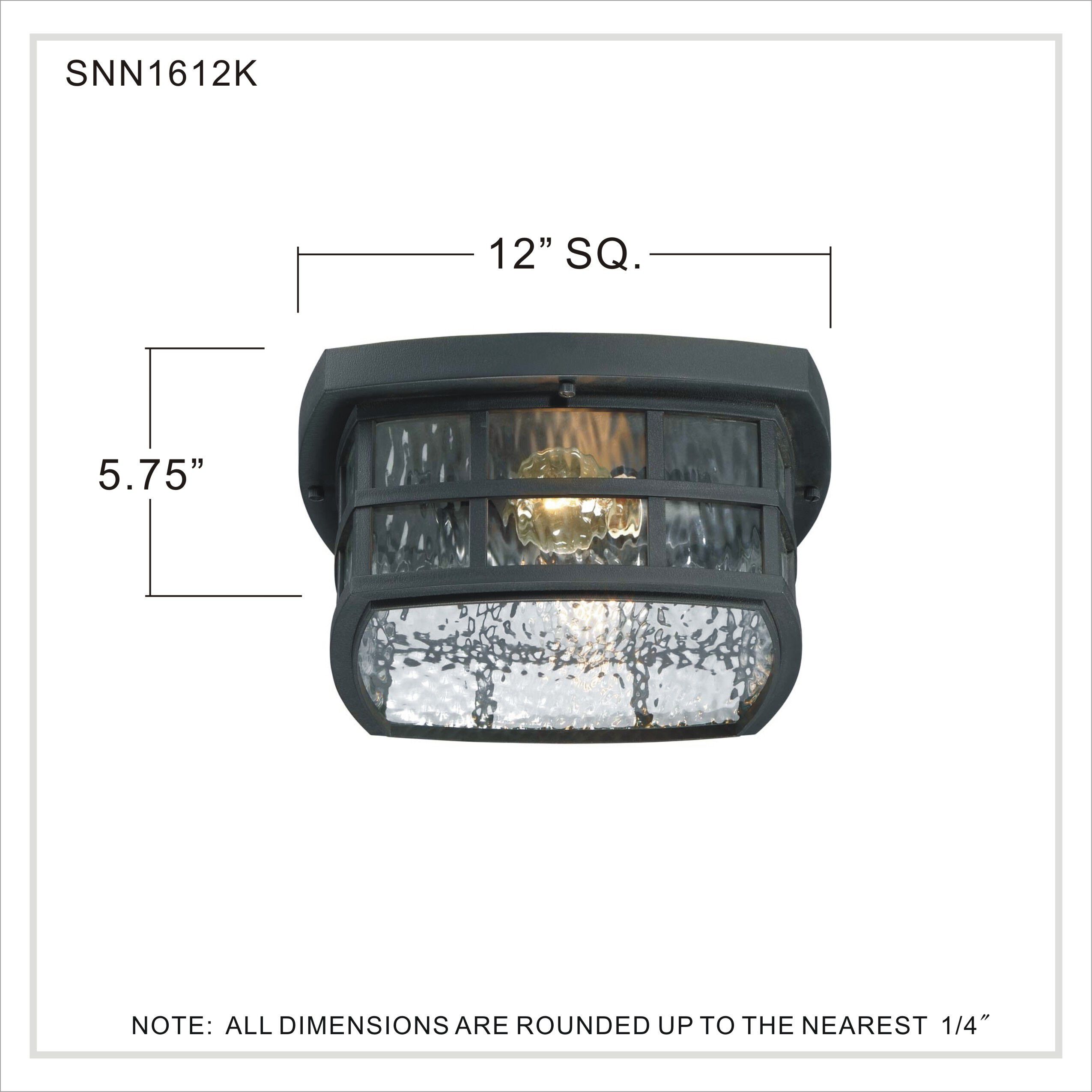 Stonington 2 Light 12 inch Mystic Black Outdoor Flush Mount