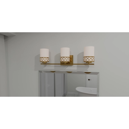 Tenley 3 Light 24.25 inch Aged Brass Bath Light Wall Light, Large