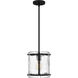 Fortress 1 Light 9 inch Earth Black Mini Pendant Ceiling Light