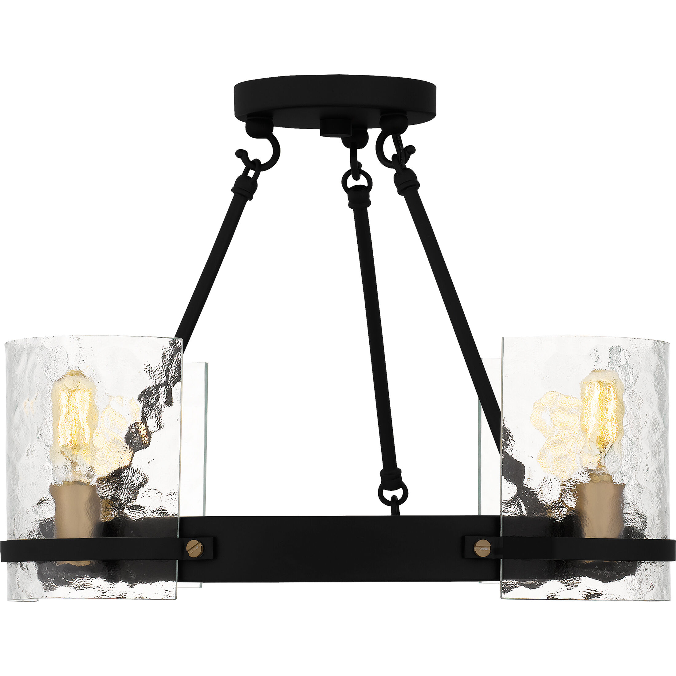 Gloucester 4 Light 20 inch Matte Black Semi-Flush Mount Ceiling Light, Large