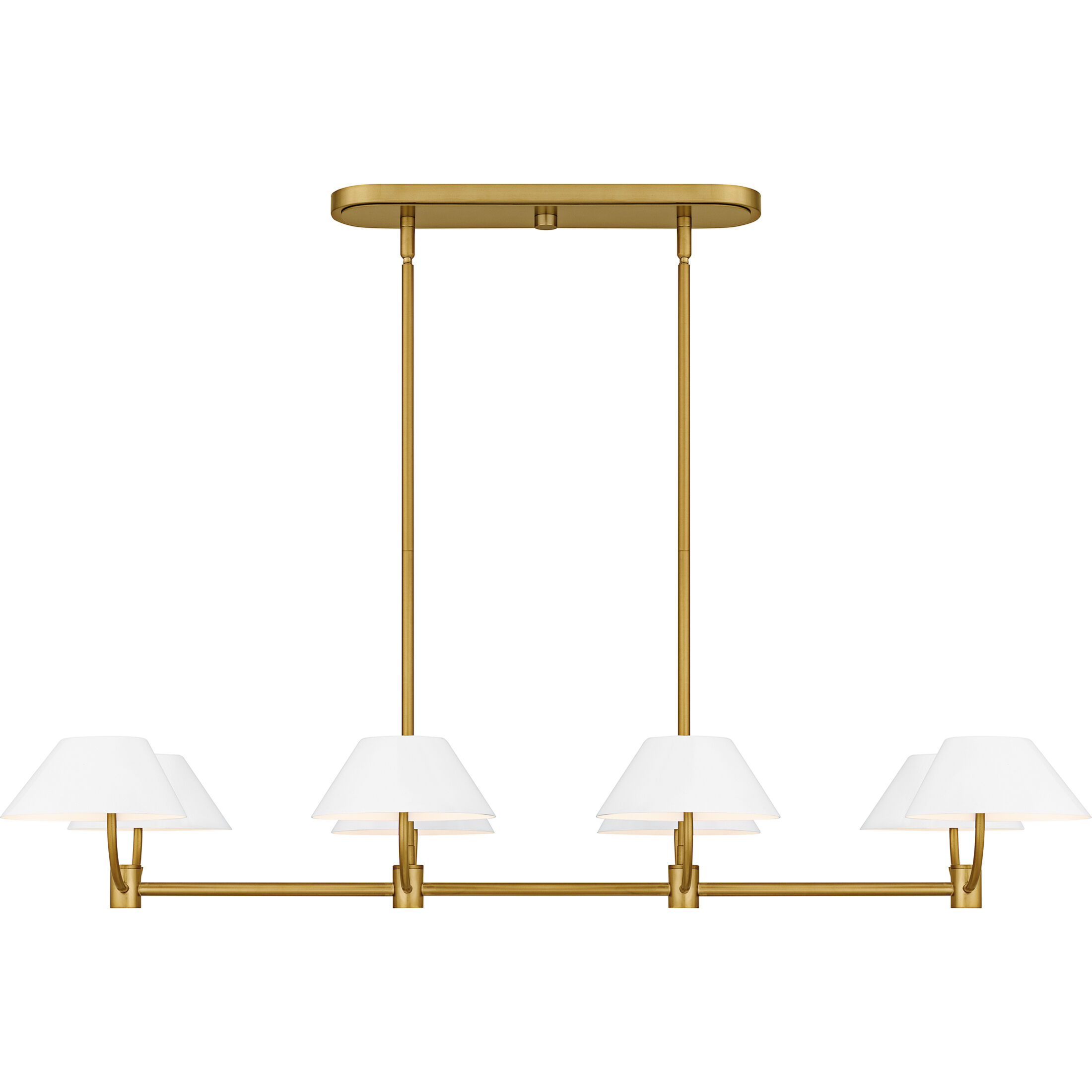 Penley 8 Light 42 inch Brushed Gold Linear Chandelier Ceiling Light, Medium