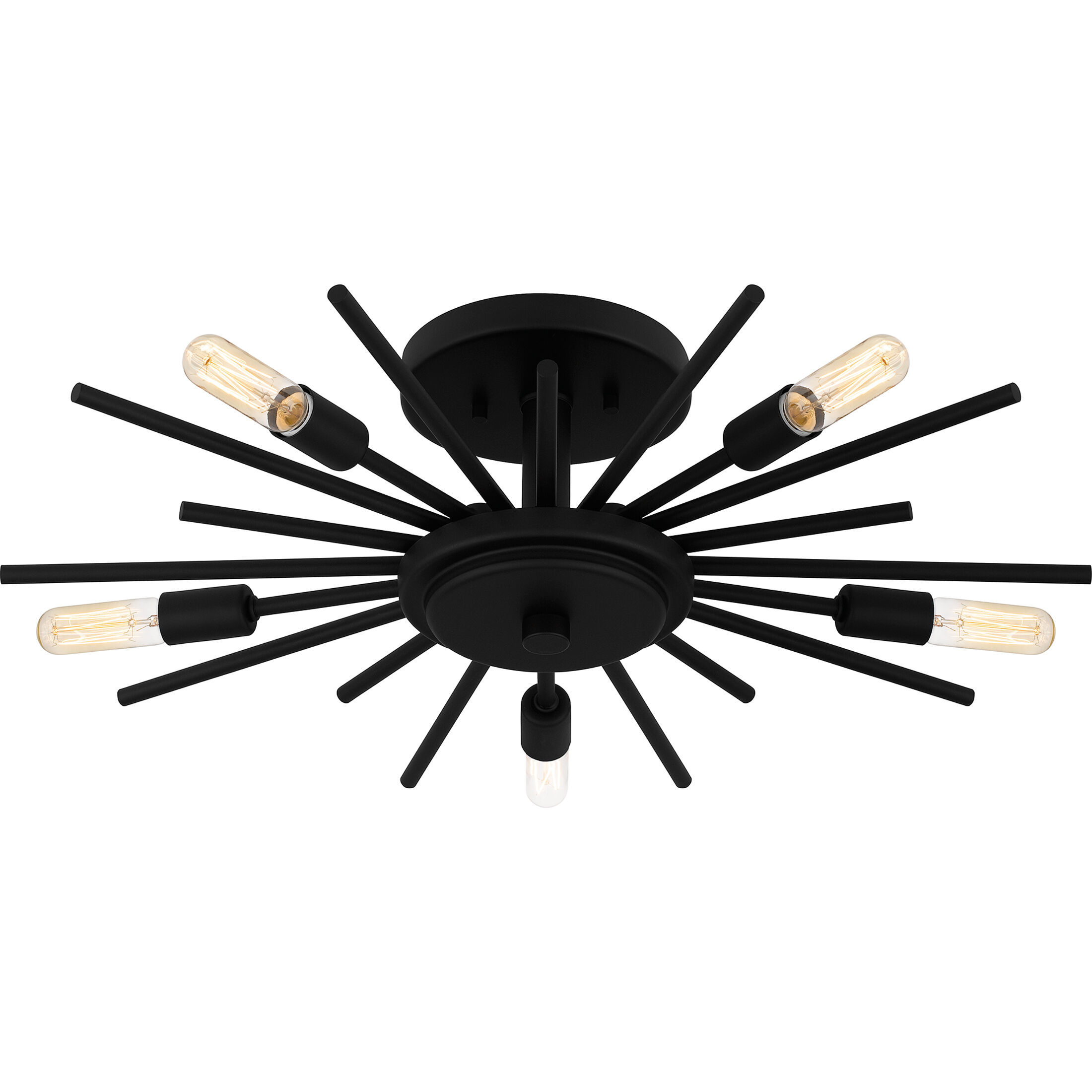 Mesquite 5 Light 22 inch Matte Black Semi-Flush Mount Ceiling Light