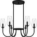 Viscount 6 Light 28 inch Matte Black Chandelier Ceiling Light