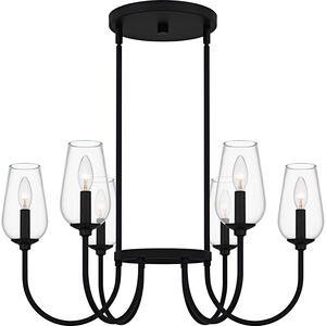 Viscount 6 Light 28 inch Matte Black Chandelier Ceiling Light