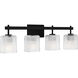 Brenthouse 4 Light 31.5 inch Matte Black Bath Light Wall Light, Extra Large
