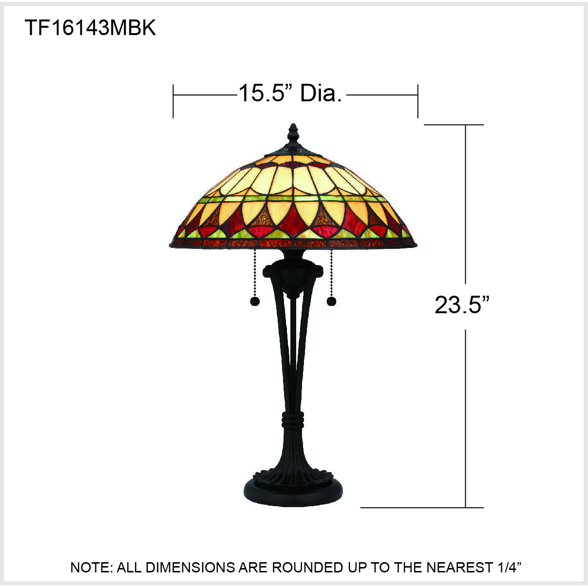 Sevilla 23.5 inch 75.00 watt Matte Black Table Lamp Portable Light, Tiffany