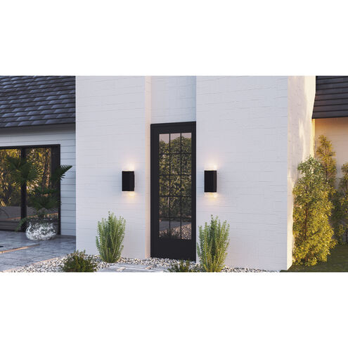 Saxton LED 14 inch Matte Black Outdoor Wall Lantern, Medium